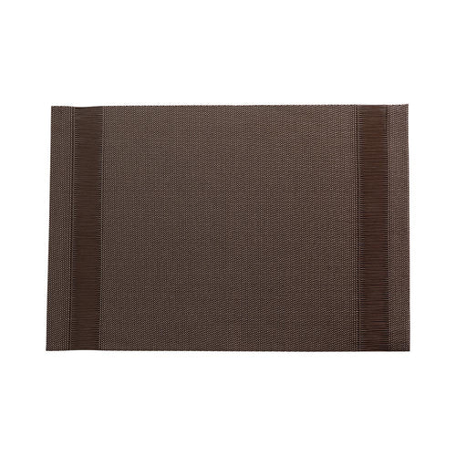 Artisan Stripe Brown Vinyl Woven Placemat - 16" x 12" - 6 count box