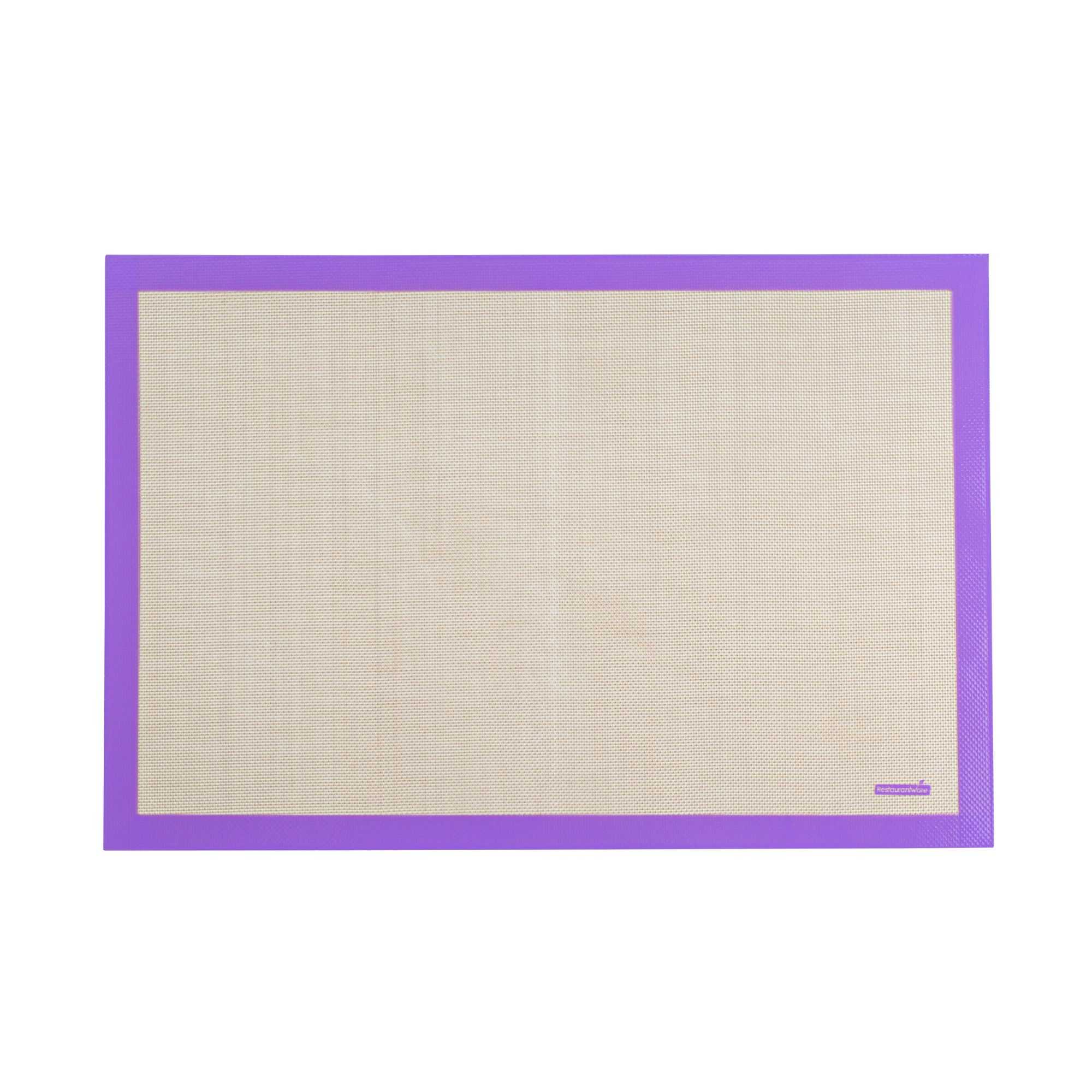 Pastry Tek Rectangle Tan and Purple Silicone Full Size Baking Mat - Allergen Safe, Color-Coded - 15 3/4" x 23 1/2" - 1 count box