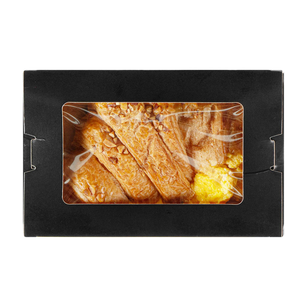 Cafe Vision 21 oz Black Paper Small Take Out Container - Hinge Lock - 6 1/4" x 4" x 1 3/4" - 200 count box