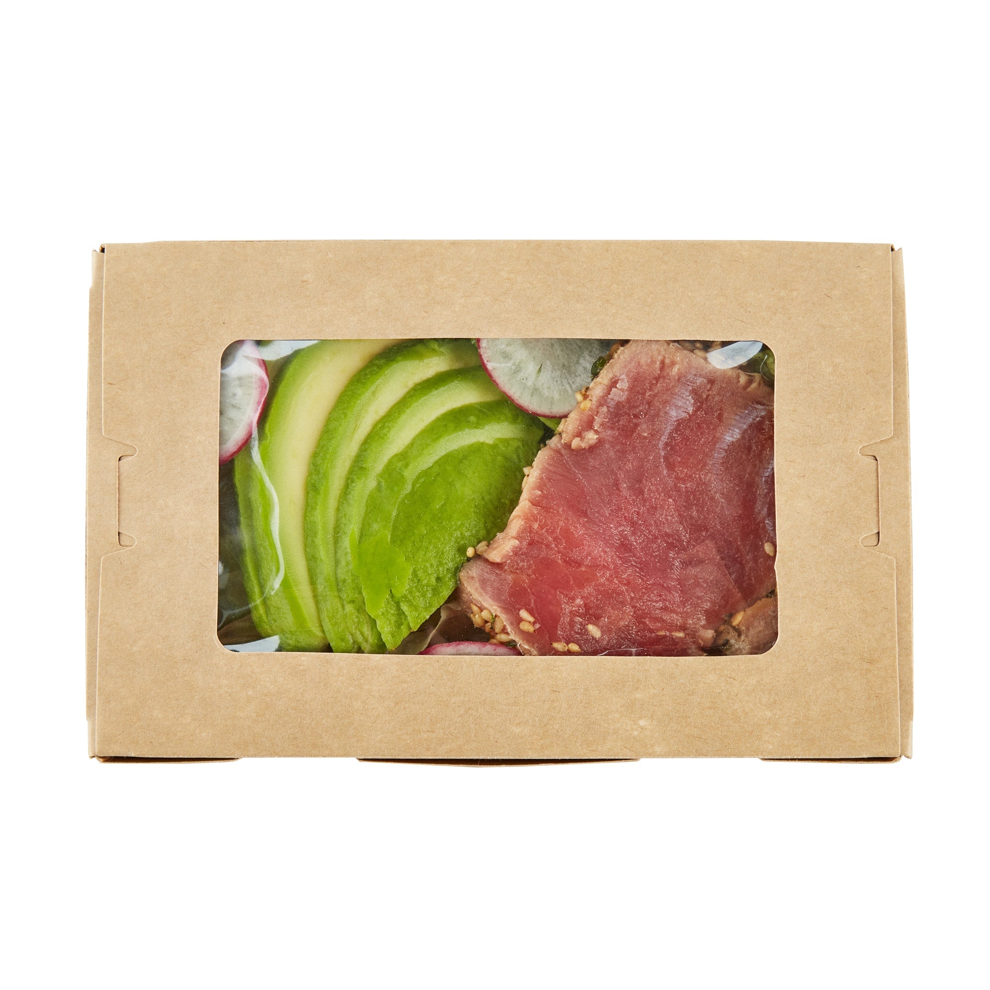 Cafe Vision 21 oz Kraft Paper Small Take Out Container - Hinge Lock - 6 1/4'' x 4'' x 1 3/4'' - 50 count box