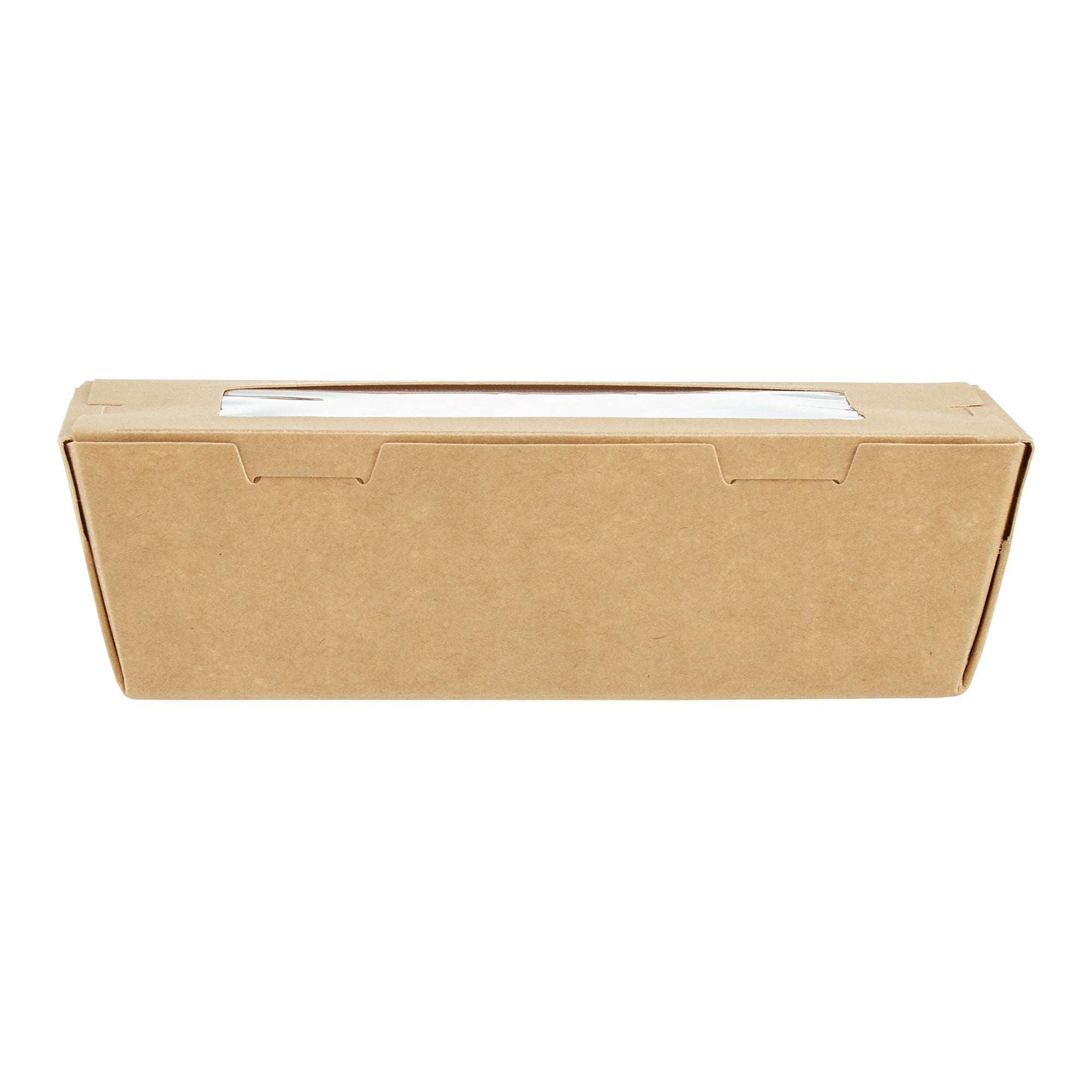 Cafe Vision 21 oz Kraft Paper Small Take Out Container - Hinge Lock - 6 1/4'' x 4'' x 1 3/4'' - 200 count box