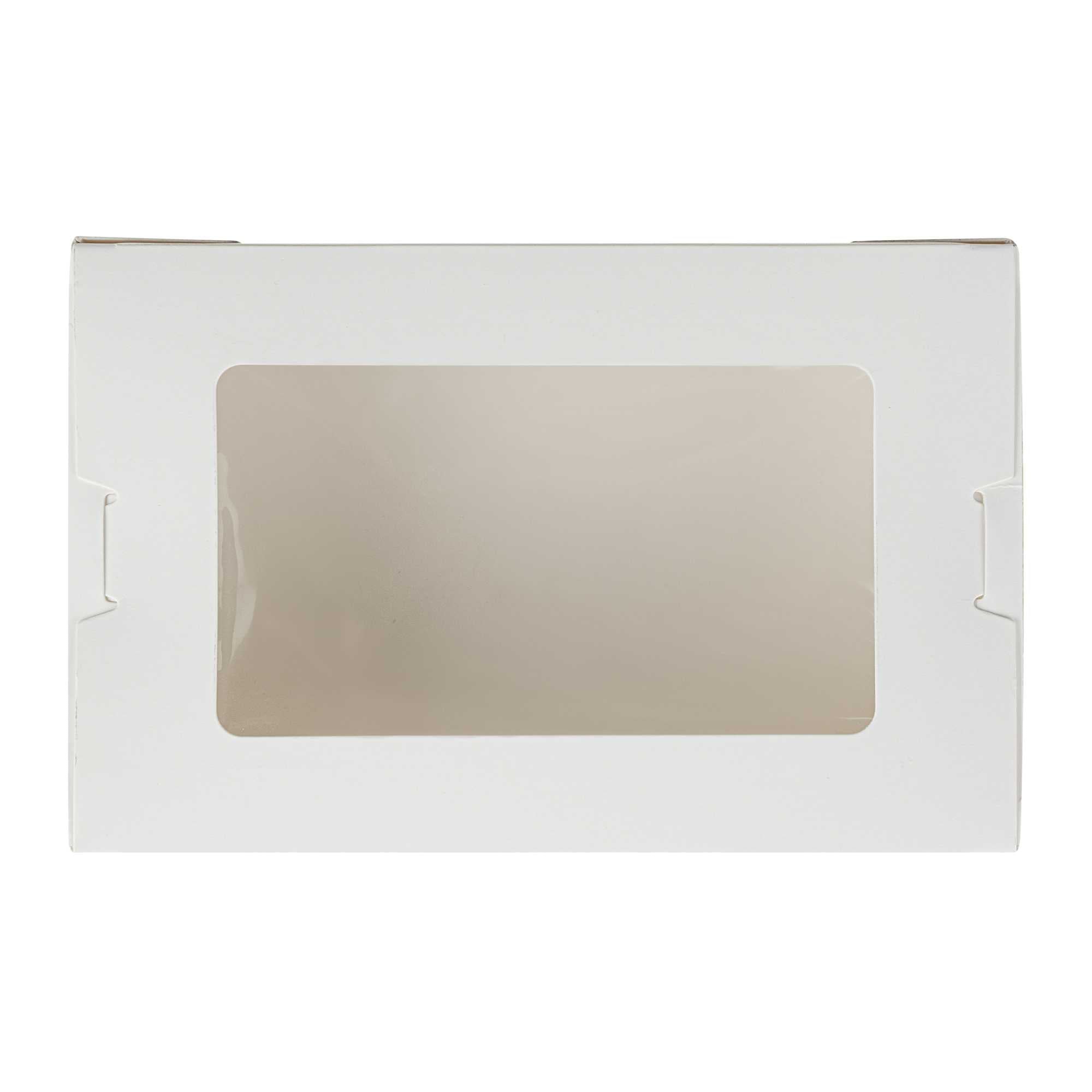 Cafe Vision 21 oz White Paper Small Take Out Container - Hinge Lock - 6 1/4" x 4" x 1 3/4" - 50 count box