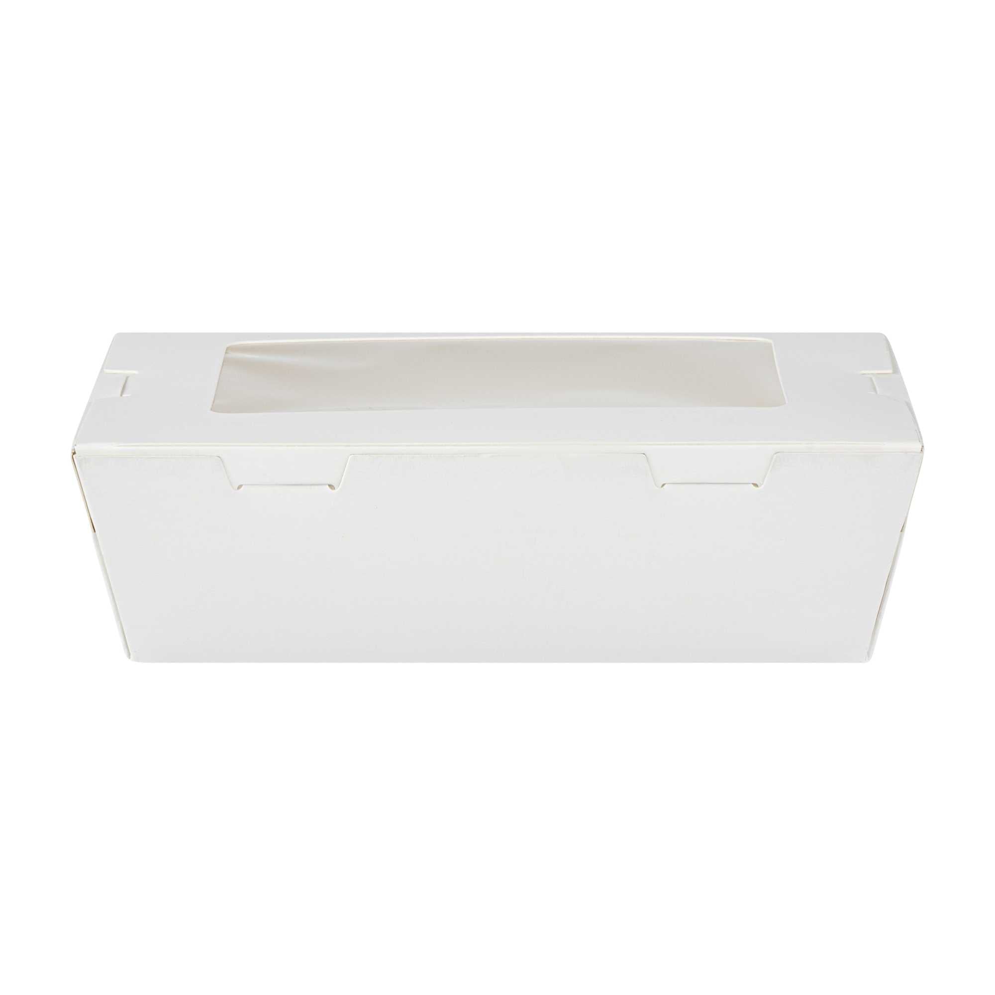 Cafe Vision 21 oz White Paper Small Take Out Container - Hinge Lock - 6 1/4" x 4" x 1 3/4" - 200 count box