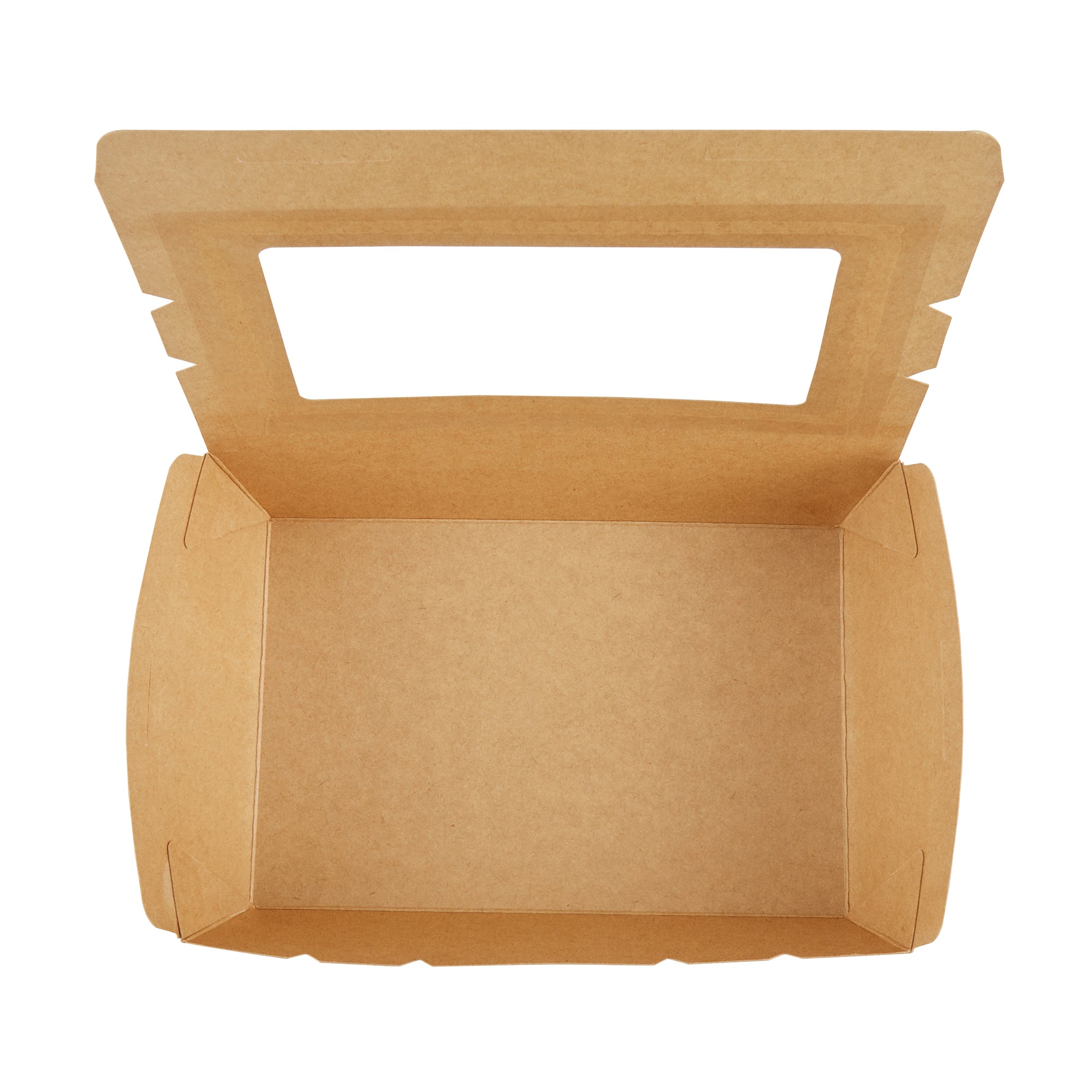 Cafe Vision 42 oz Kraft Paper Medium Take Out Container - Hinge Lock - 8'' x 5 1/2'' x 2'' - 50 count box
