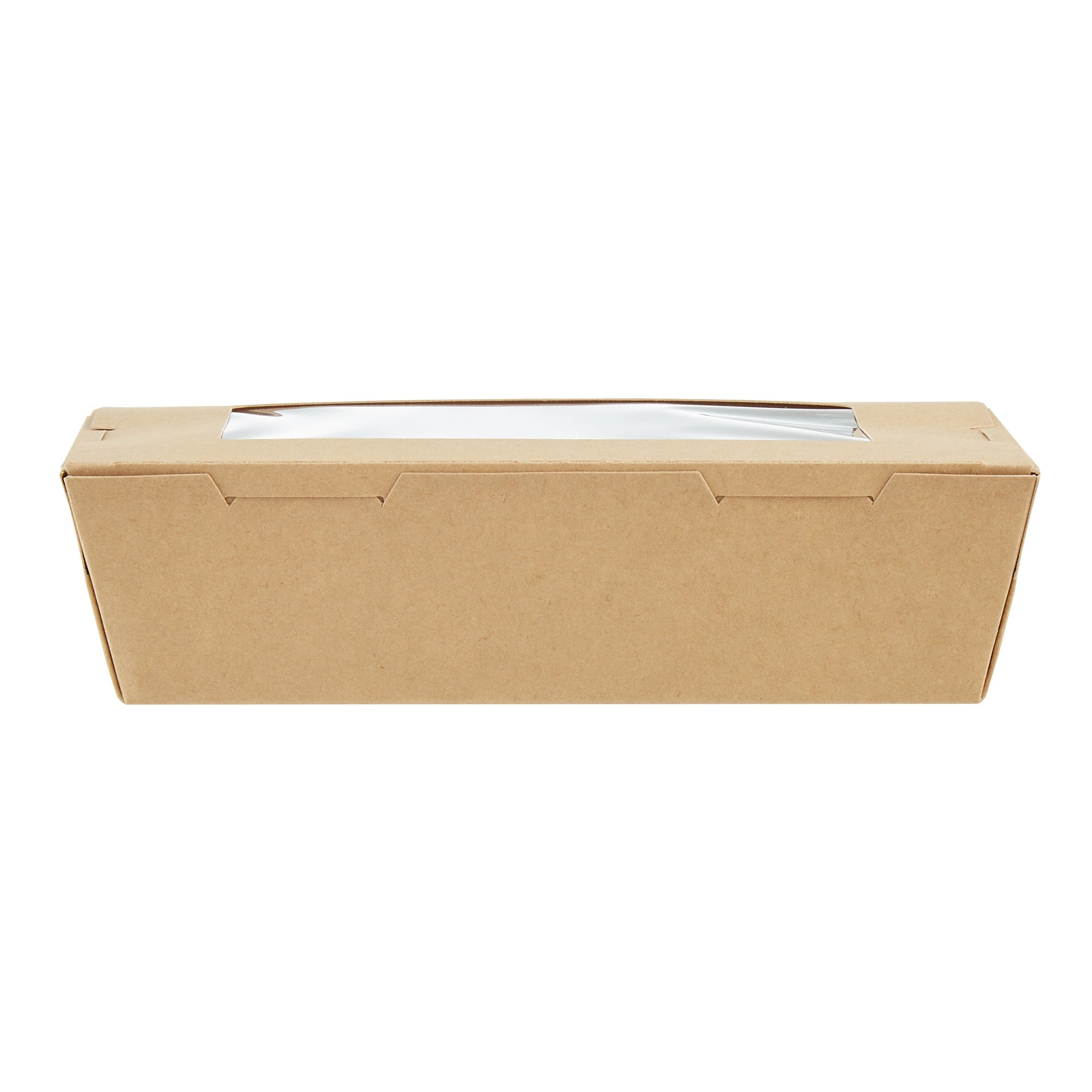 Cafe Vision 42 oz Kraft Paper Medium Take Out Container - Hinge Lock - 8'' x 5 1/2'' x 2'' - 200 count box