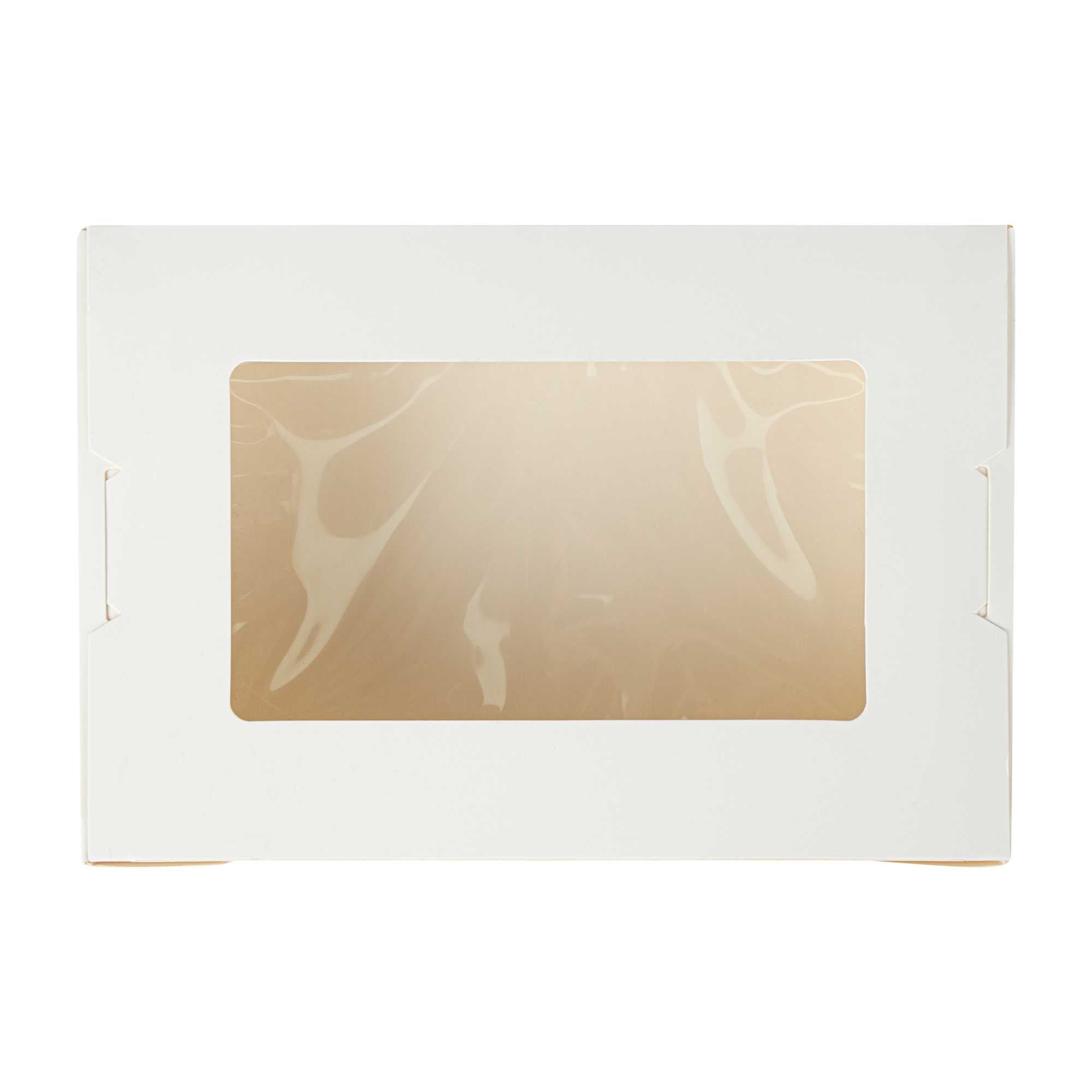 Cafe Vision 42 oz White Paper Medium Take Out Container - Hinge Lock - 8" x 5 1/2" x 2" - 200 count box