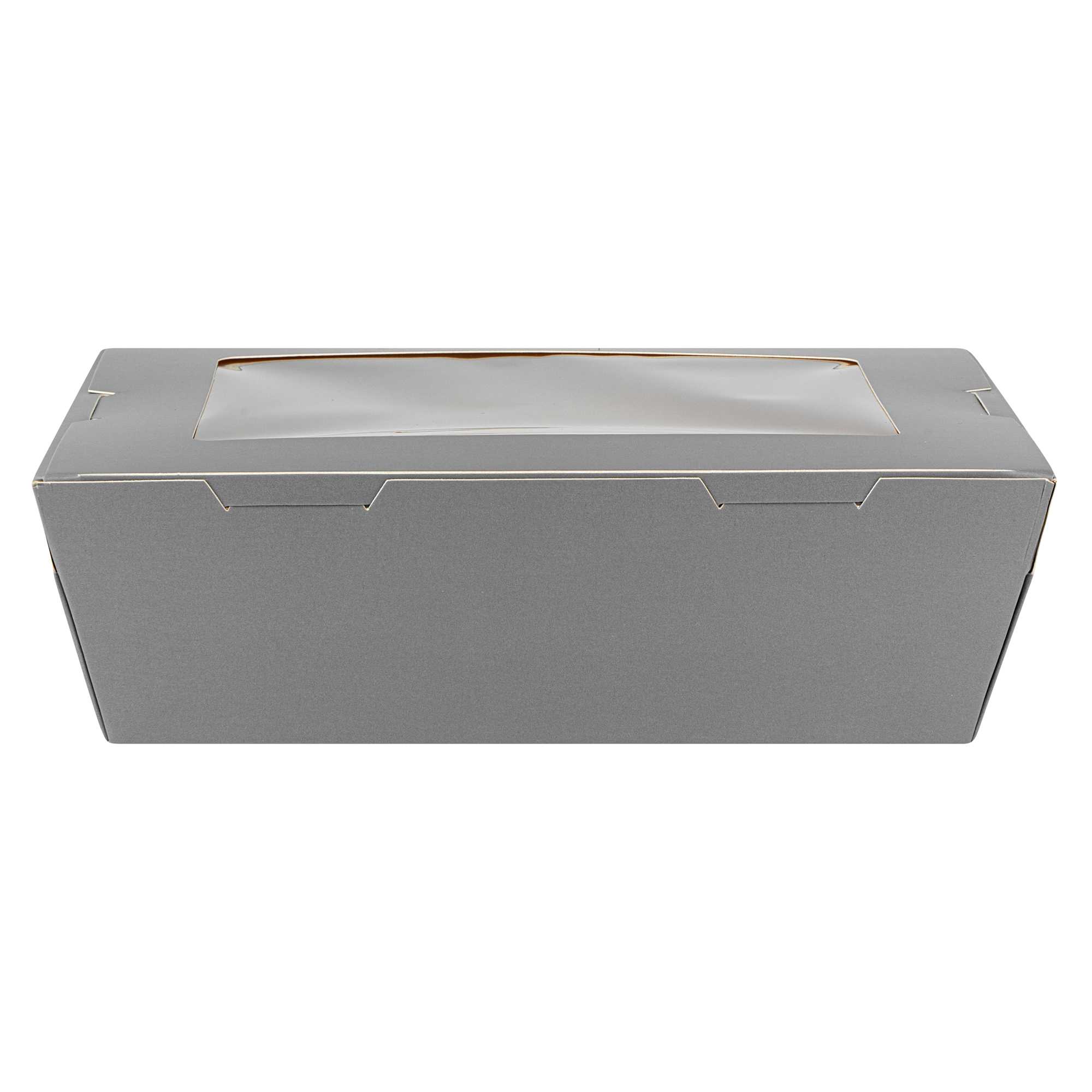 Cafe Vision 71 oz Gray Paper Take Out Container - Hinge Lock - 8 3/4" x 6 1/2" x 2 1/2" - 200 count box