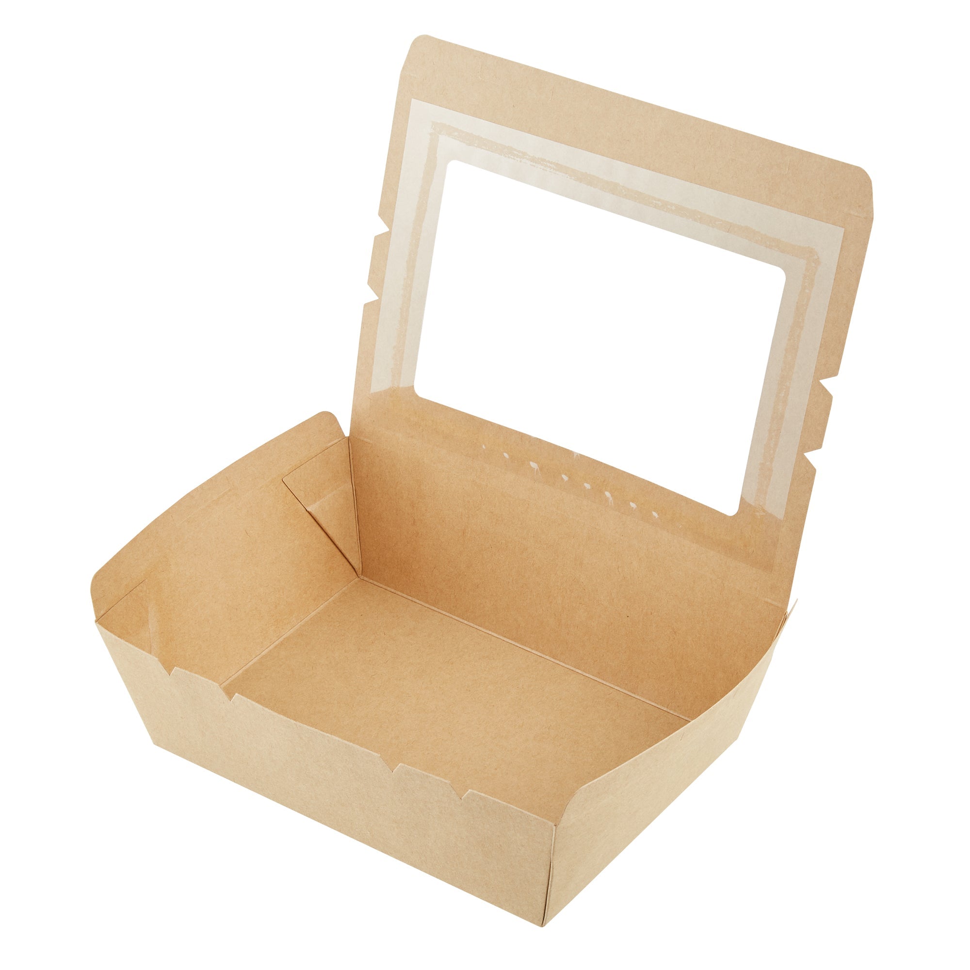 Cafe Vision 71 oz Kraft Paper Large Take Out Container - Hinge Lock - 8 3/4'' x 6 1/2'' x 2 1/2'' - 50 count box
