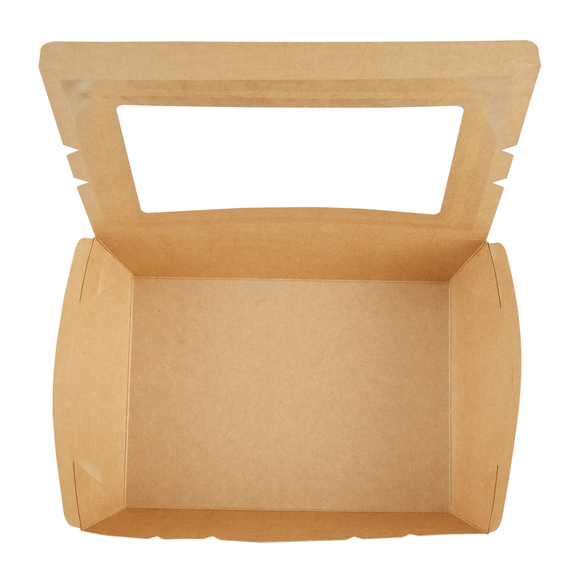 Cafe Vision 71 oz Kraft Paper Large Take Out Container - Hinge Lock - 8 3/4'' x 6 1/2'' x 2 1/2'' - 50 count box