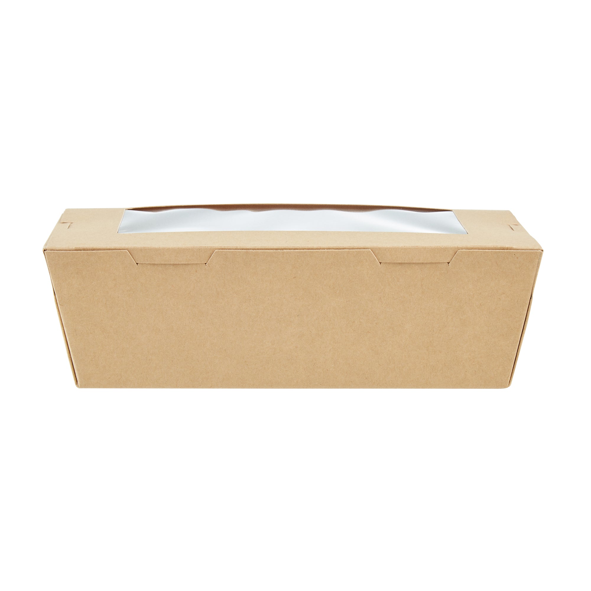 Cafe Vision 71 oz Kraft Paper Large Take Out Container - Hinge Lock - 8 3/4'' x 6 1/2'' x 2 1/2'' - 50 count box