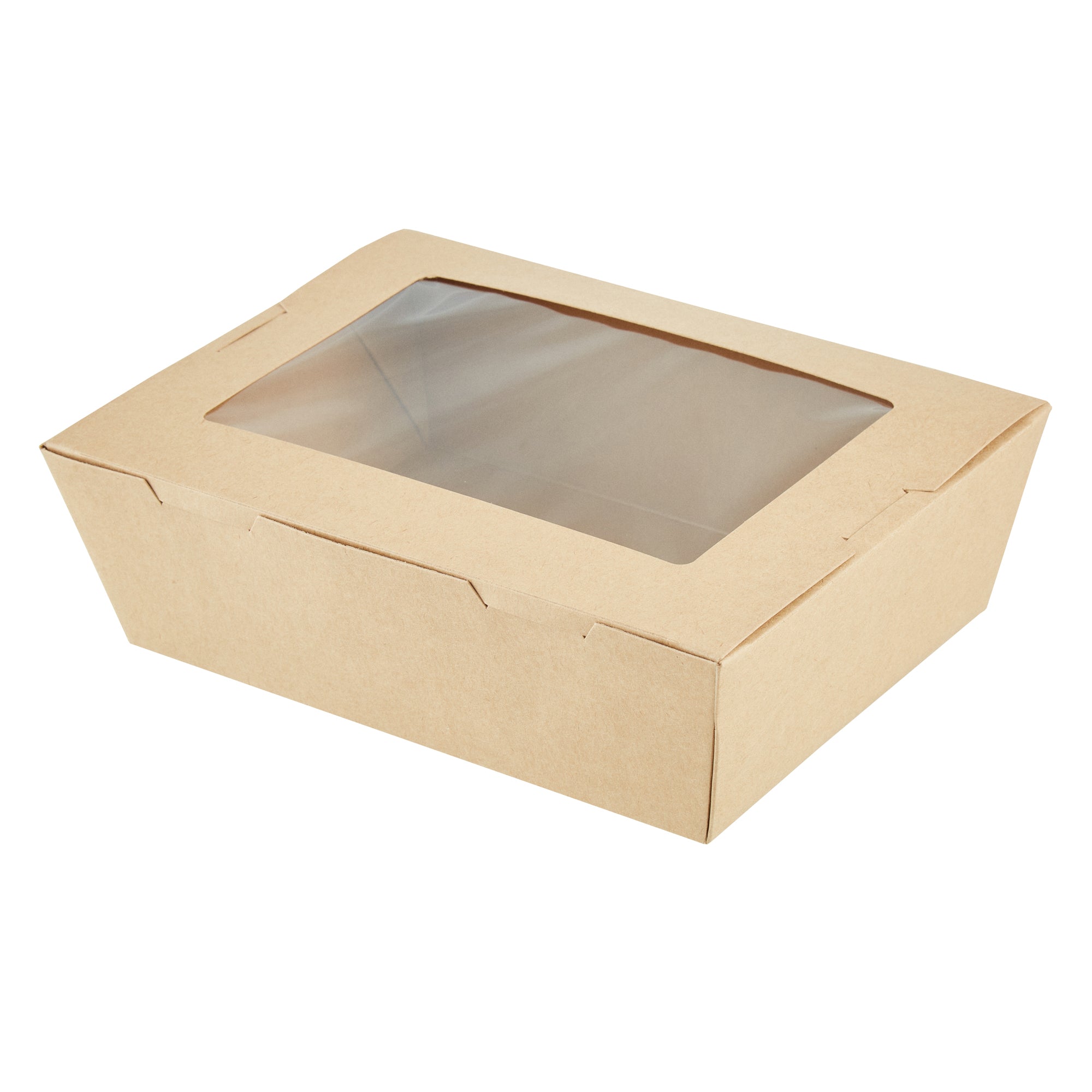Cafe Vision 71 oz Kraft Paper Large Take Out Container - Hinge Lock - 8 3/4'' x 6 1/2'' x 2 1/2'' - 200 count box