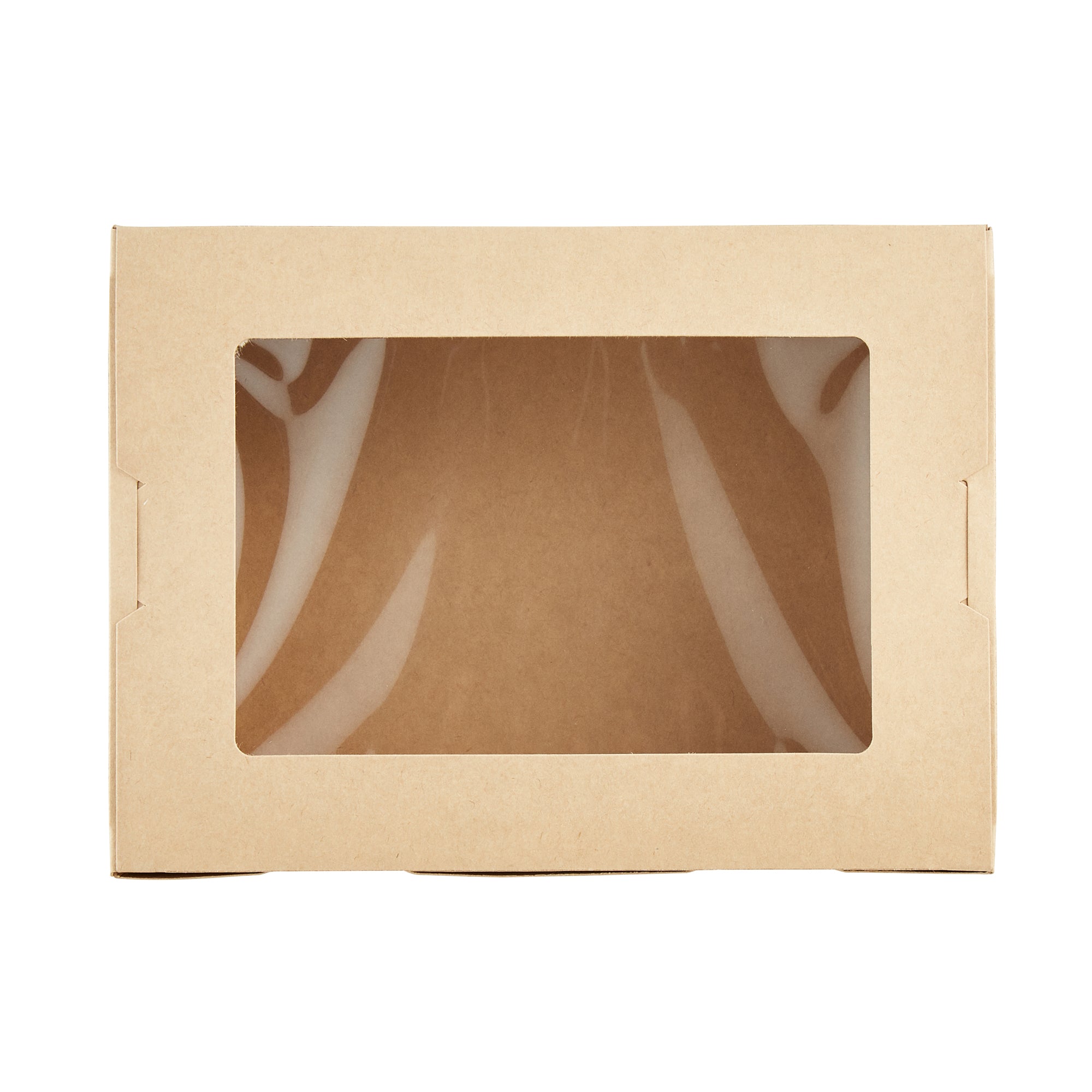 Cafe Vision 71 oz Kraft Paper Large Take Out Container - Hinge Lock - 8 3/4'' x 6 1/2'' x 2 1/2'' - 200 count box