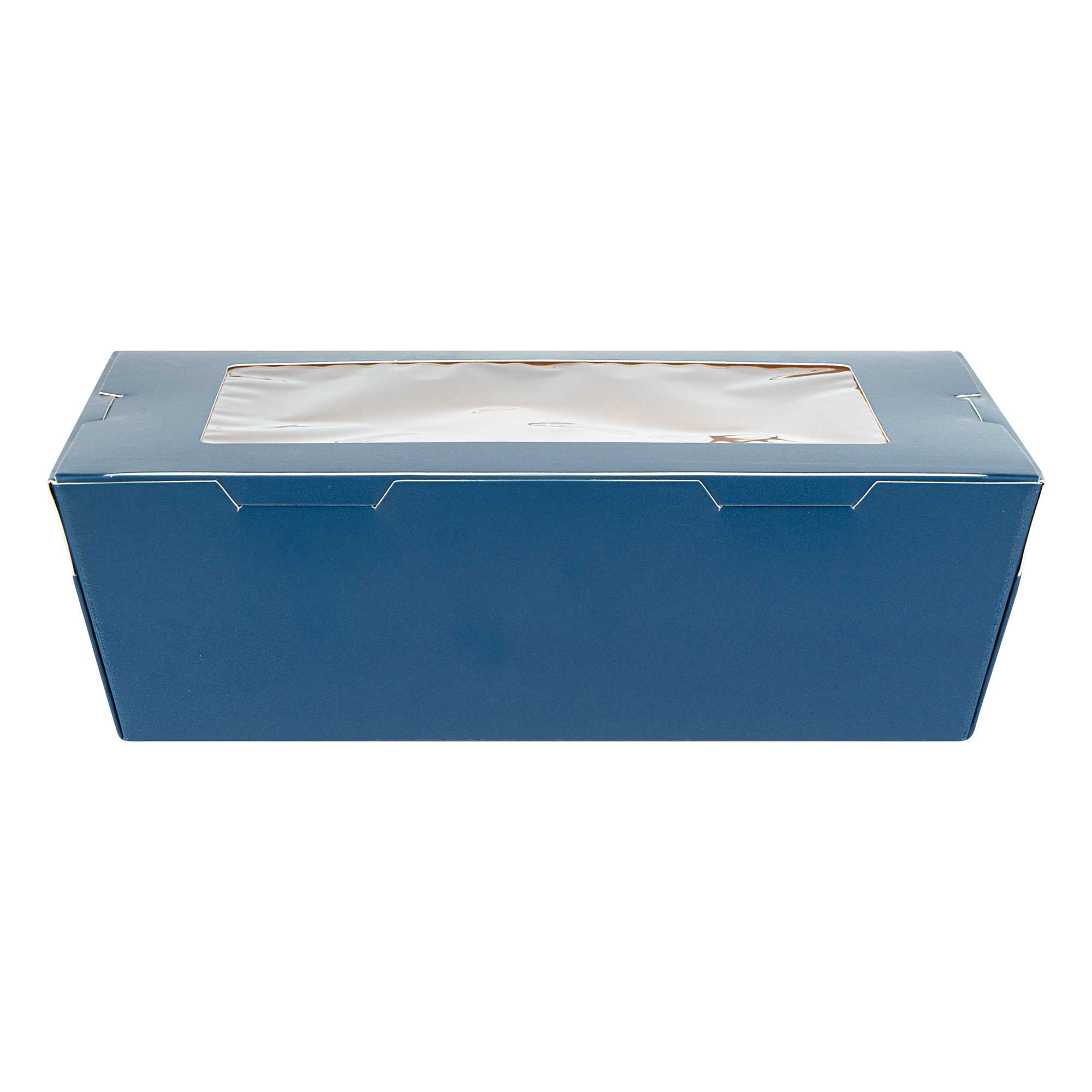 Cafe Vision 71 oz Midnight Blue Paper Large Take Out Container - Hinge Lock - 8 3/4" x 6 1/2" x 2 1/2" - 200 count box
