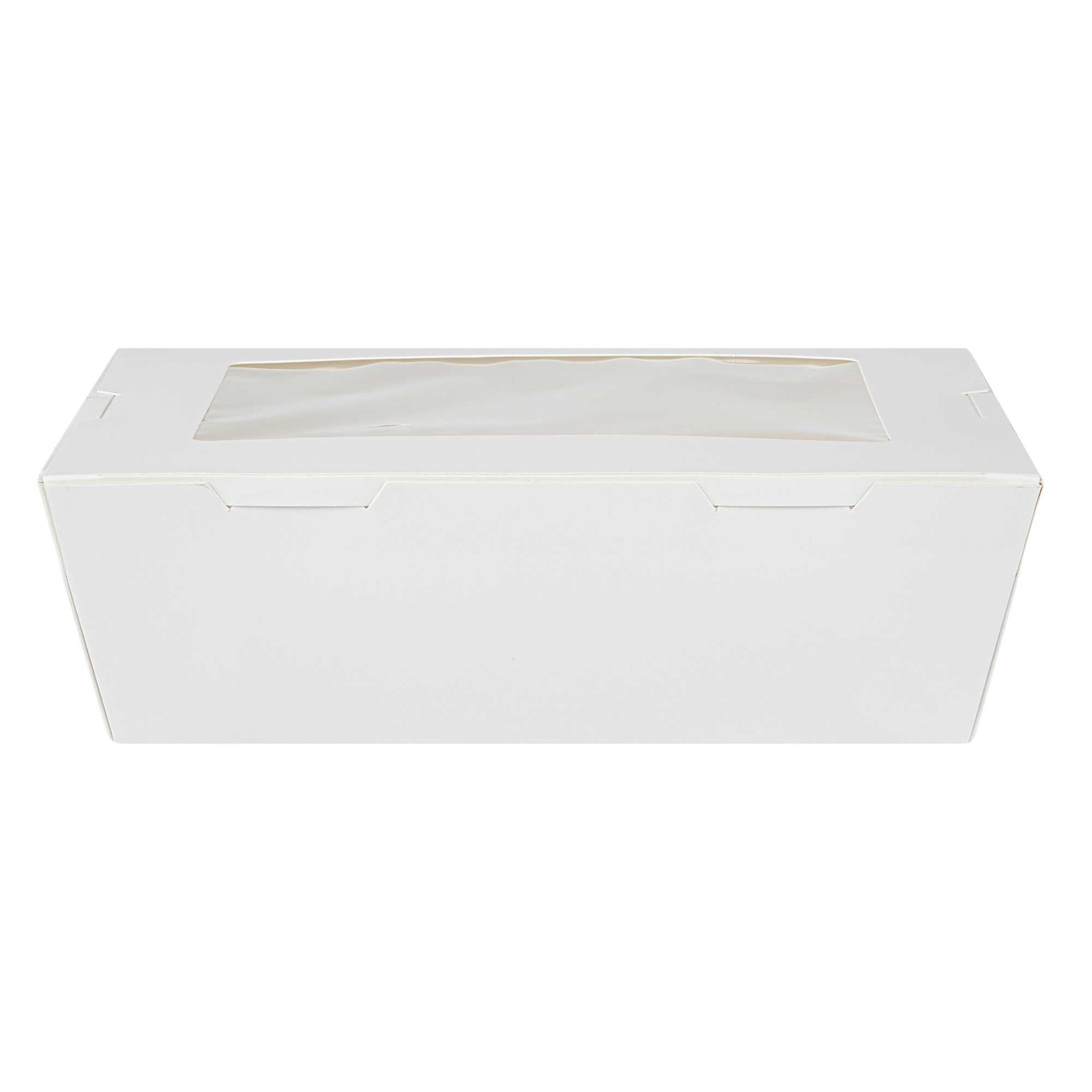 Cafe Vision 71 oz White Paper Large Take Out Container - Hinge Lock - 8 3/4" x 6 1/2" x 2 1/2" - 50 count box