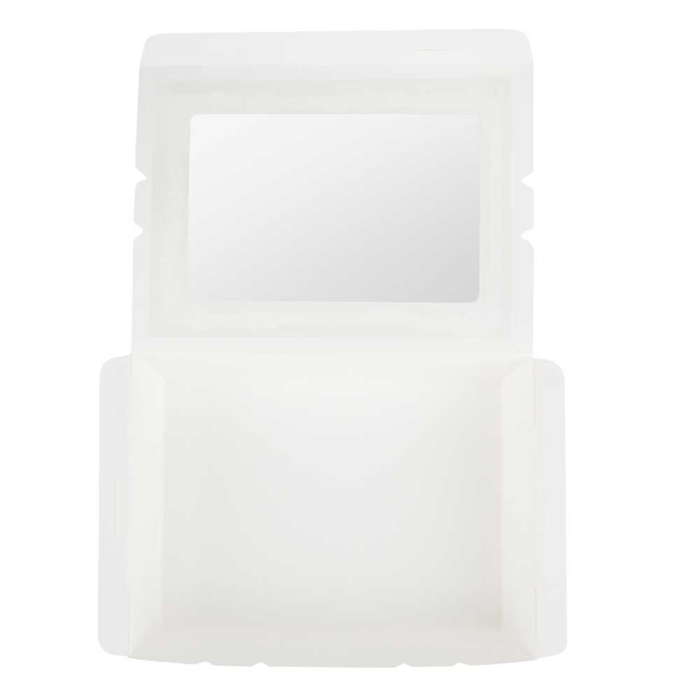 Cafe Vision 71 oz White Paper Large Take Out Container - Hinge Lock - 8 3/4" x 6 1/2" x 2 1/2" - 50 count box