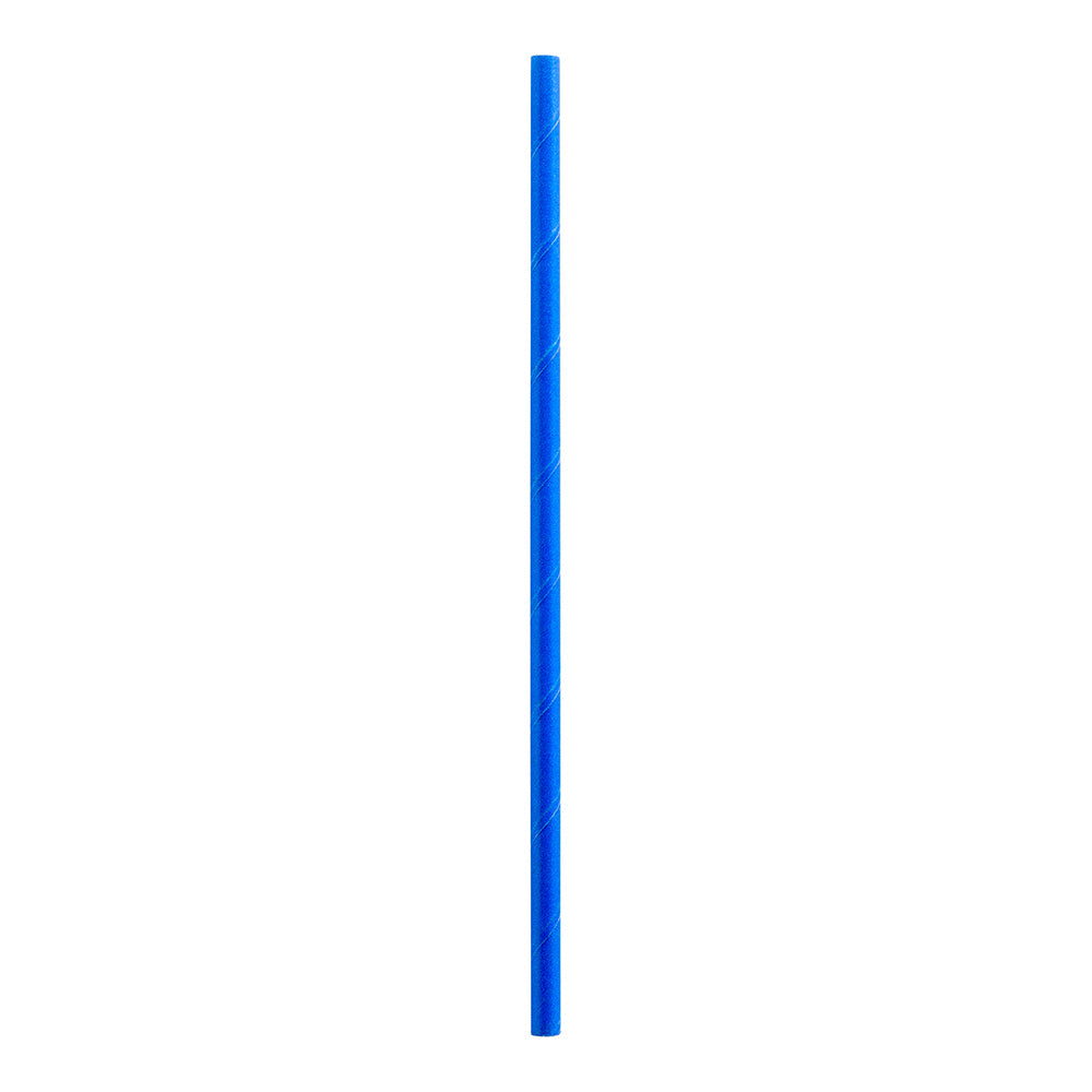 Bev Tek Blue Paper Straw - Biodegradable, 6mm - 7 3/4" - 25 count box