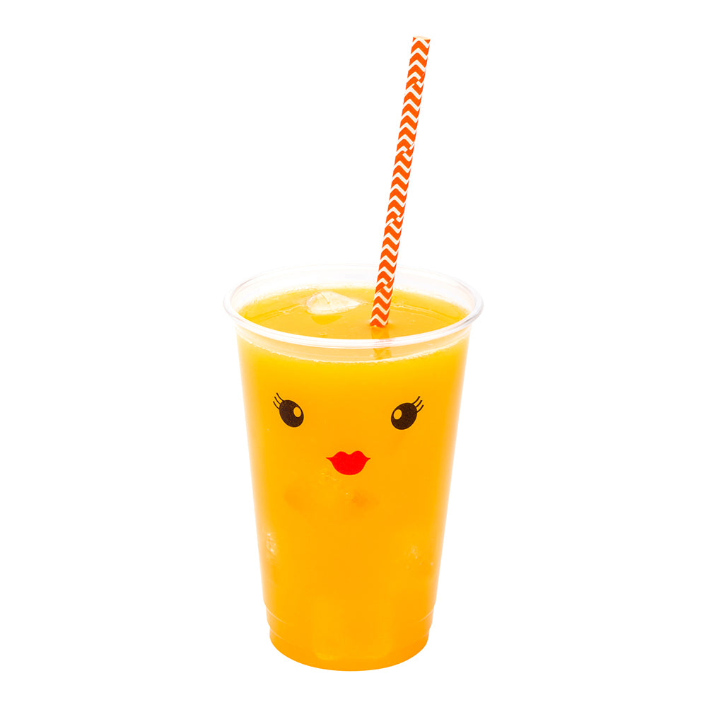 Bev Tek Orange Paper Straw - Zig Zags, Biodegradable, 6mm - 7 3/4" - 100 count box