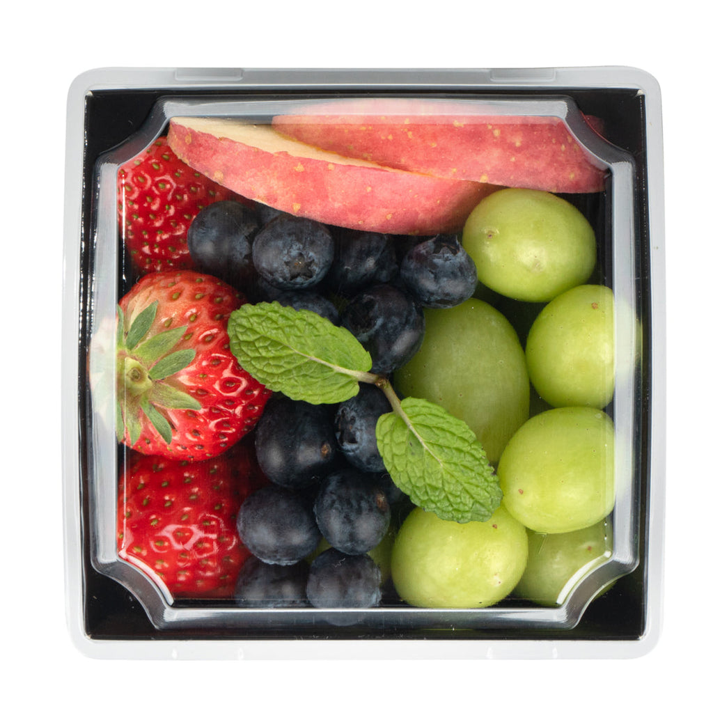 Matsuri Vision Black Paper Small Sushi Container - 3 3/4" x 3 3/4" x 1 1/2" - 100 count box