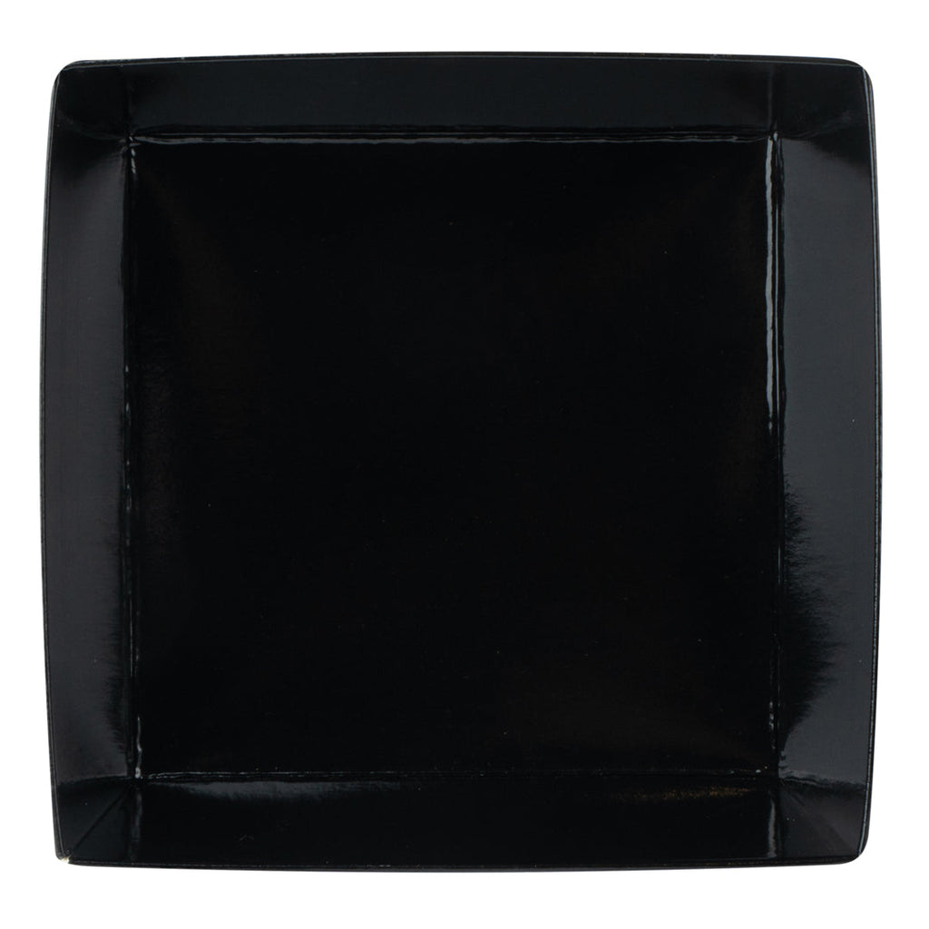 Matsuri Vision Black Paper Small Sushi Container - 3 3/4" x 3 3/4" x 1 1/2" - 100 count box