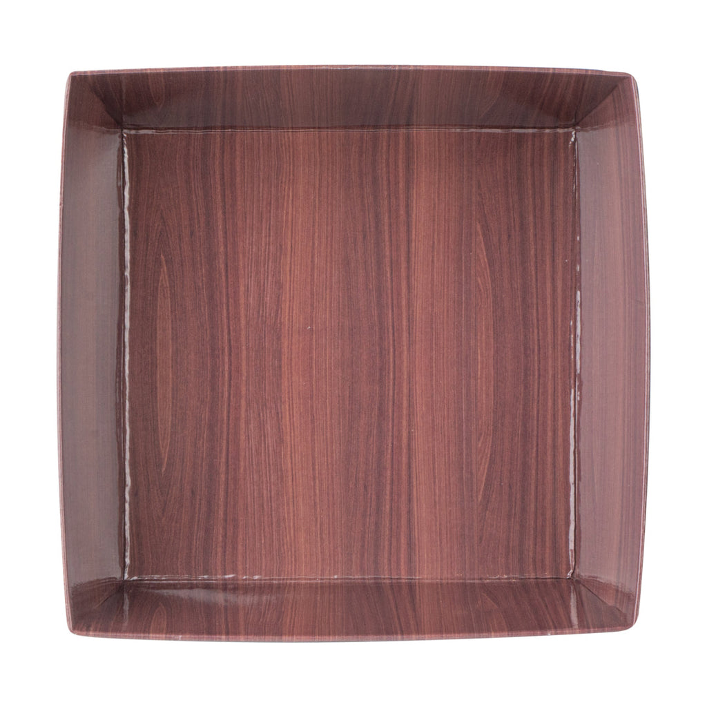 Matsuri Vision Wood Grain Paper Small Sushi Container - 3 3/4" x 3 3/4" x 1 1/2" - 100 count box