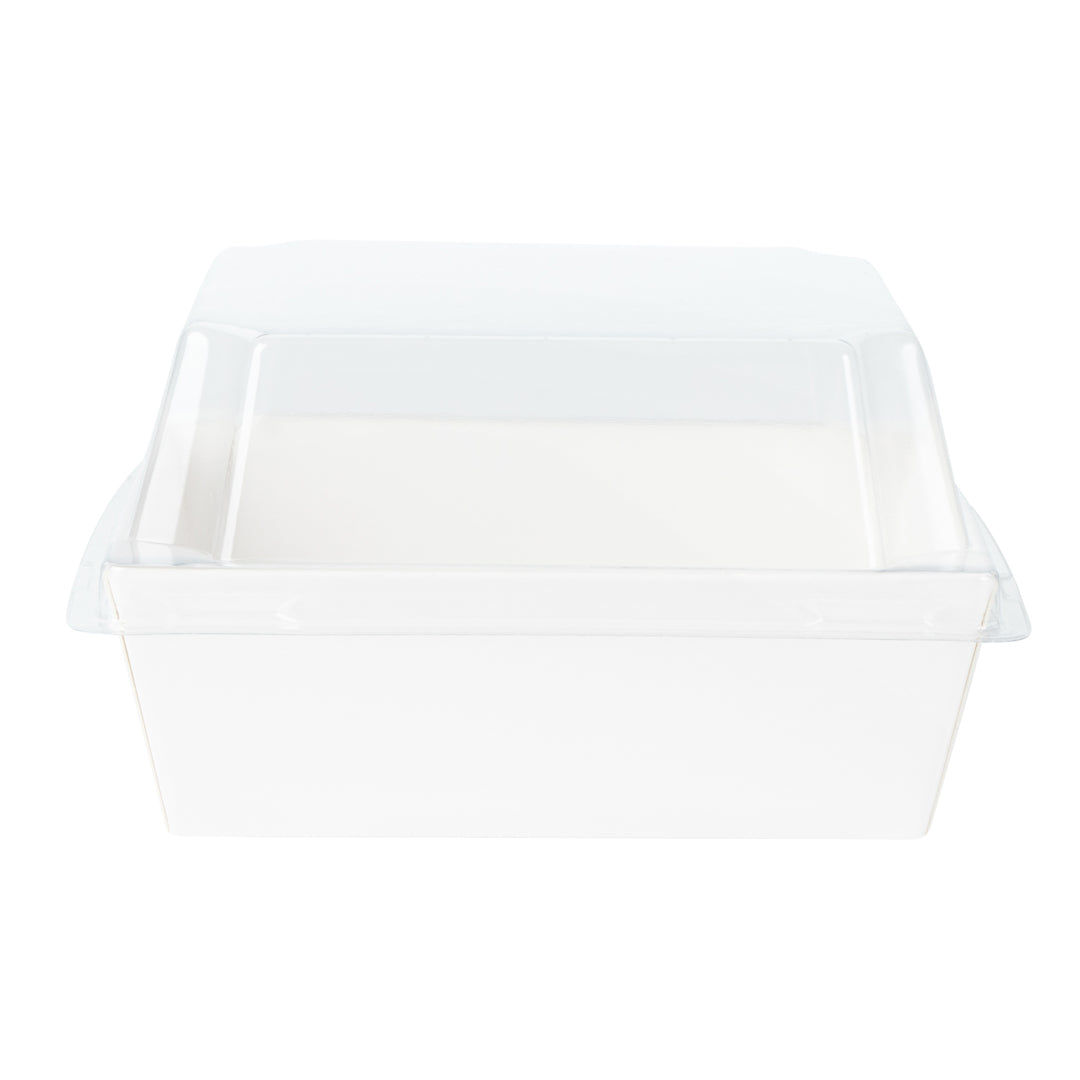 Matsuri Vision White Paper Small Sushi Container - 3 3/4" x 3 3/4" x 1 1/2" - 100 count box
