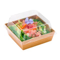 Matsuri Vision Clear Plastic Lid - Fits Small Sushi Container - 3 1/2" x 3 1/2" x 1 1/2" - 100 count box