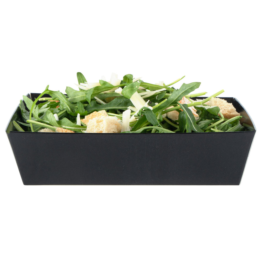Matsuri Vision Black Paper Large Sushi Container - 5" x 4 1/2" x 1 1/2" - 100 count box