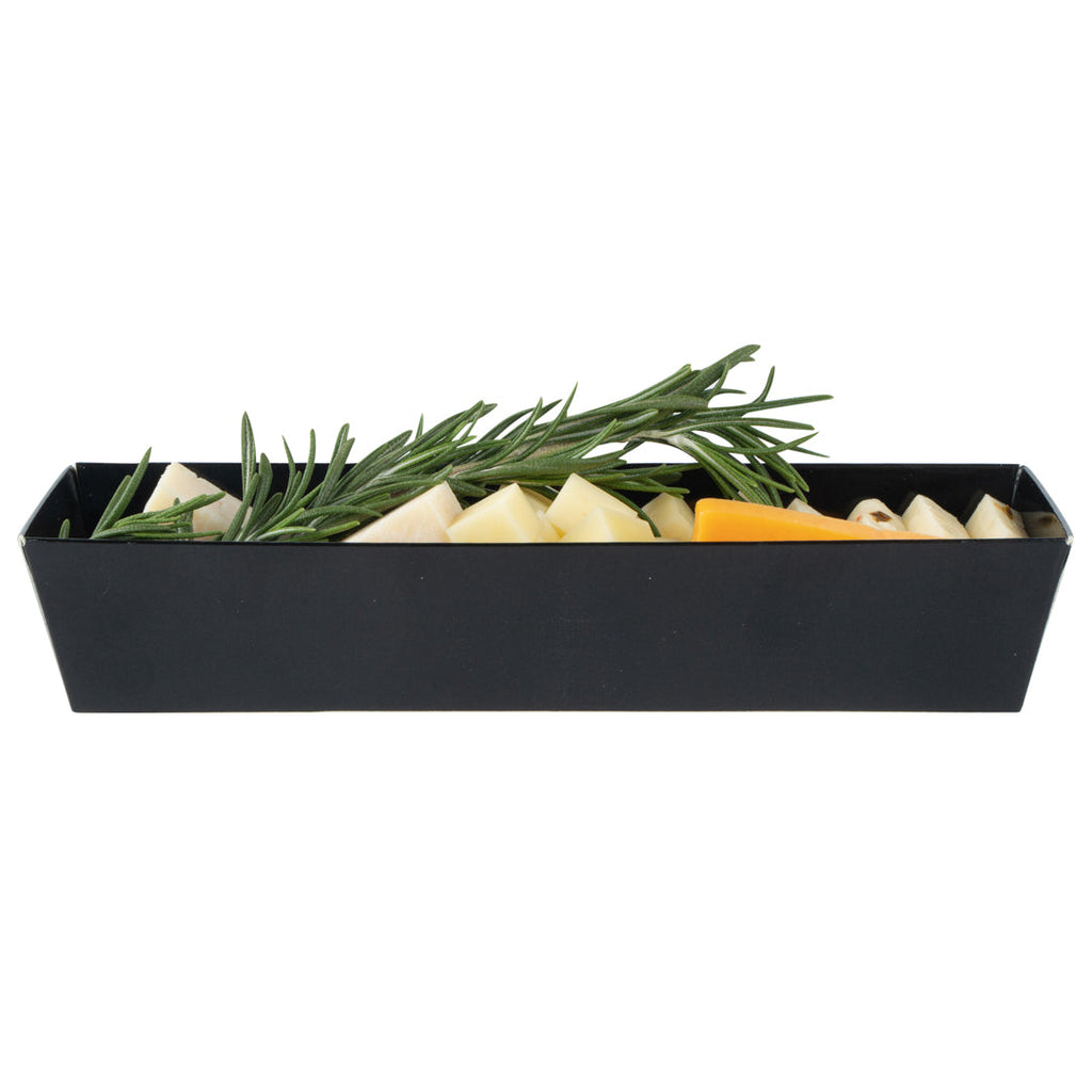 Matsuri Vision Black Paper Small Maki Sushi Container - 6 1/2" x 1 3/4" x 1 1/2" - 100 count box