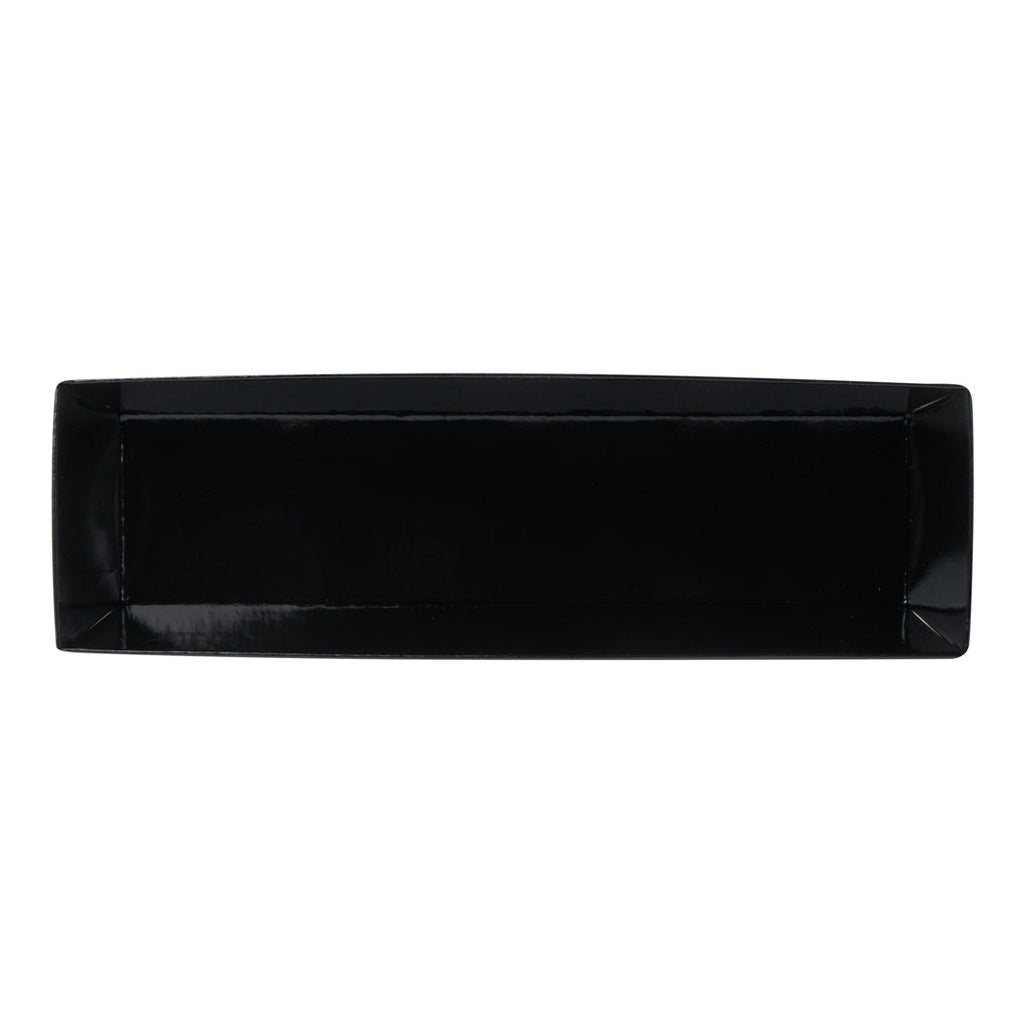 Matsuri Vision Black Paper Small Maki Sushi Container - 6 1/2" x 1 3/4" x 1 1/2" - 100 count box