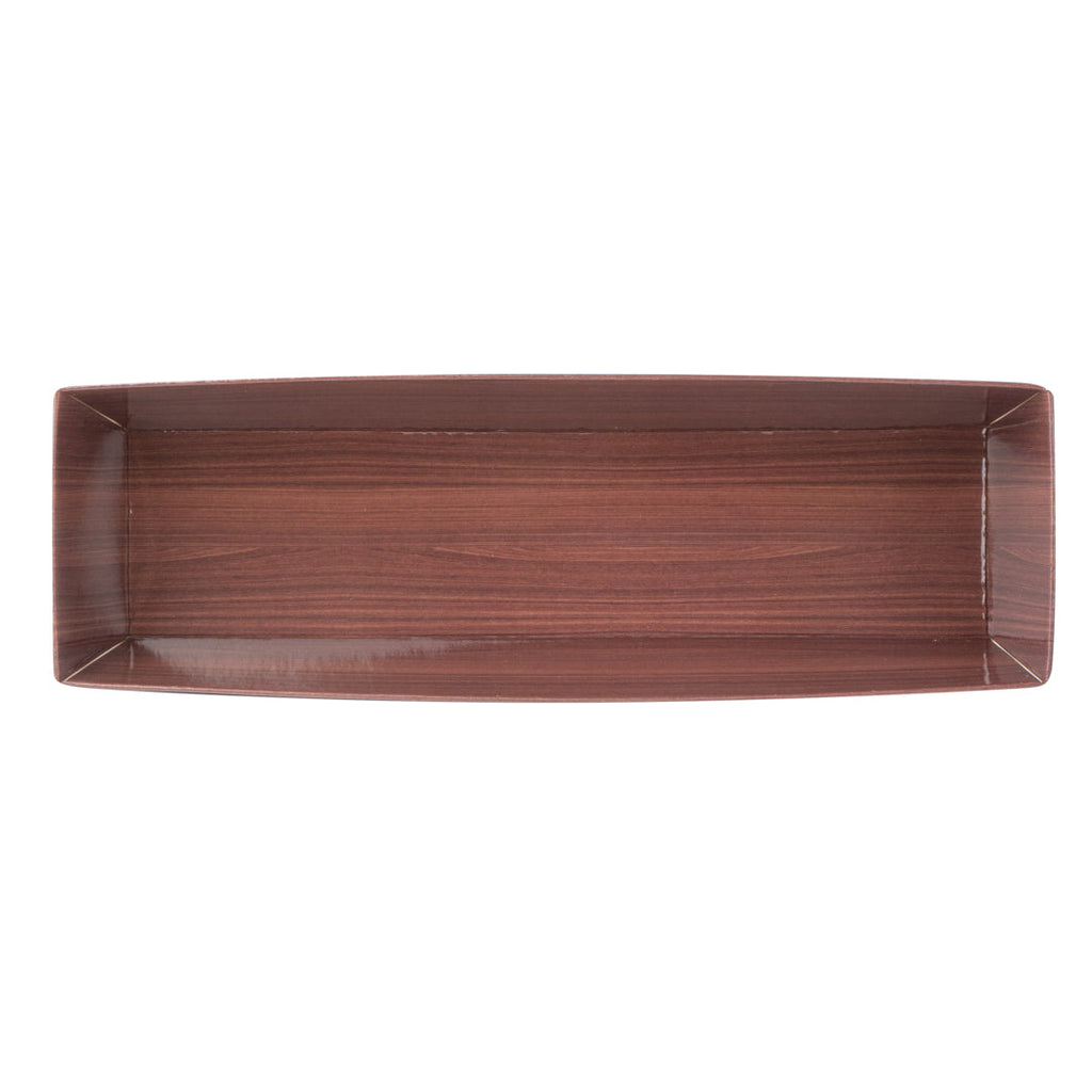 Matsuri Vision Wood Grain Paper Small Maki Sushi Container - 6 1/2" x 1 3/4" x 1 1/2" - 100 count box