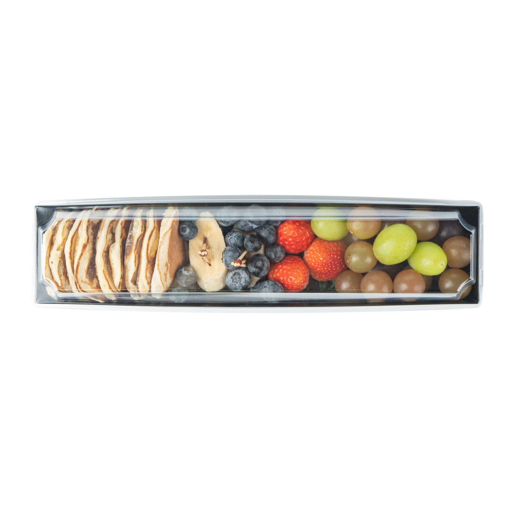 Matsuri Vision Black Paper Large Maki Sushi Container - 11 1/4" x 2" x 1 1/2" - 100 count box