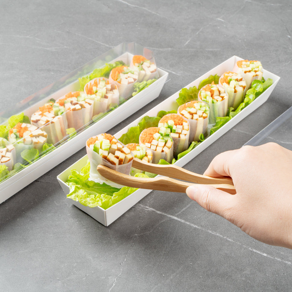 Matsuri Vision White Paper Large Maki Sushi Container - 11 1/4" x 2" x 1 1/2" - 100 count box