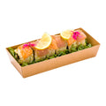 Matsuri Vision Rectangle Kraft Paper Large Sushi Container - 7" x 2 3/4" x 1 1/2" - 100 count box