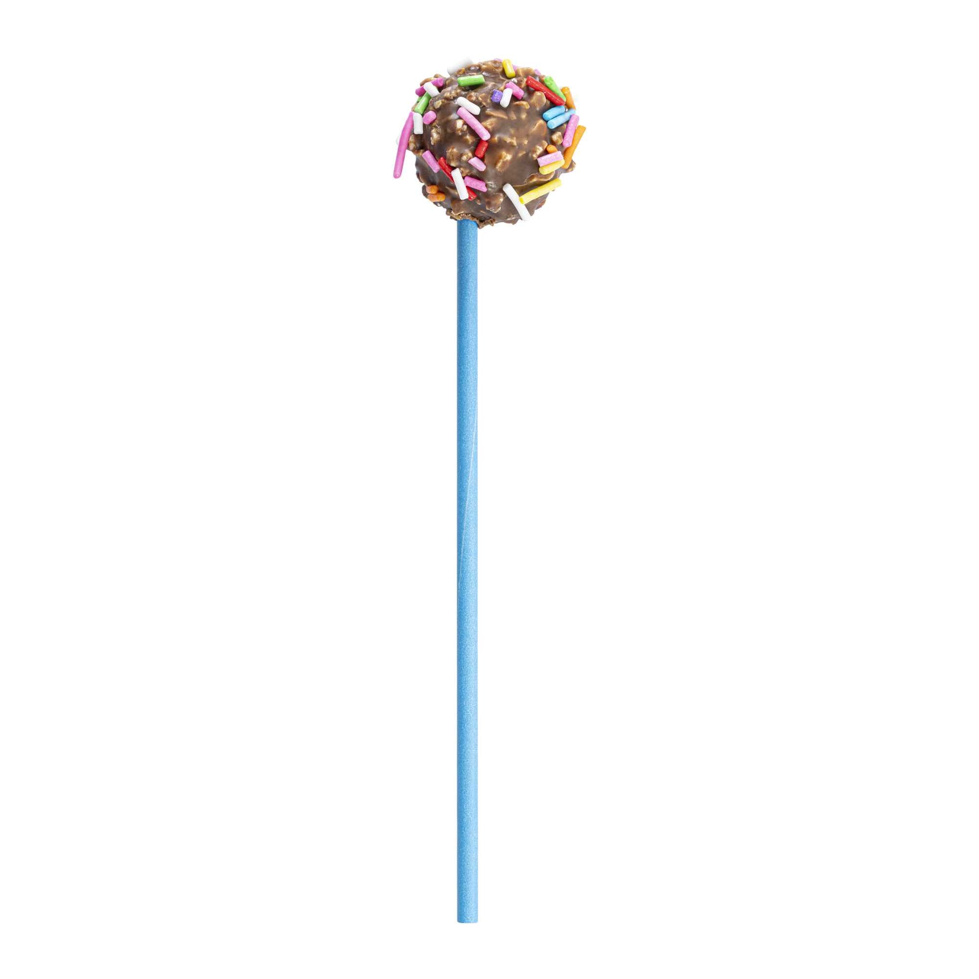 Pastry Tek Sky Blue Paper Cake Pop and Lollipop Stick - Biodegradable - 6" x 5/32" - 100 count box