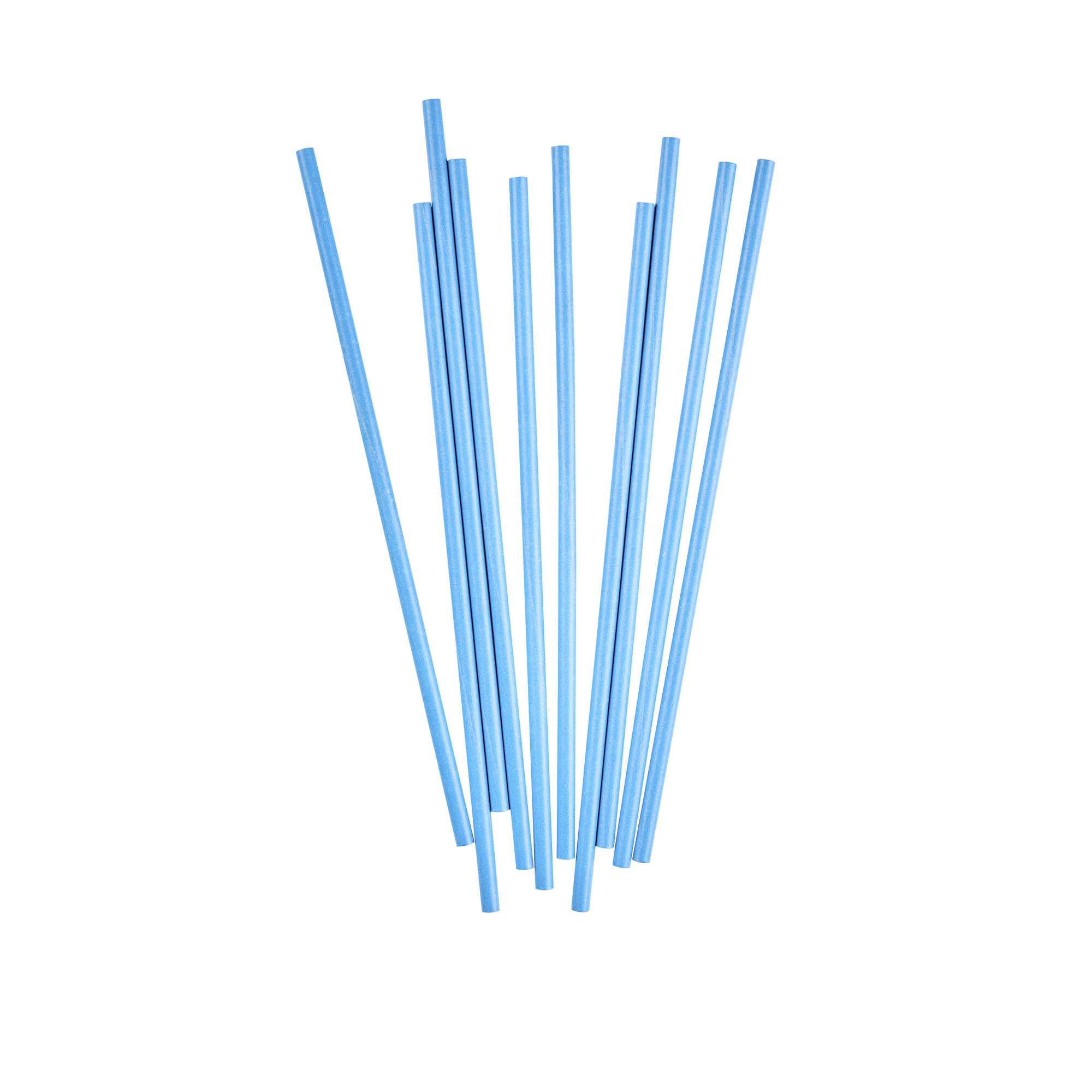Pastry Tek Sky Blue Paper Cake Pop and Lollipop Stick - Biodegradable - 6" x 5/32" - 100 count box