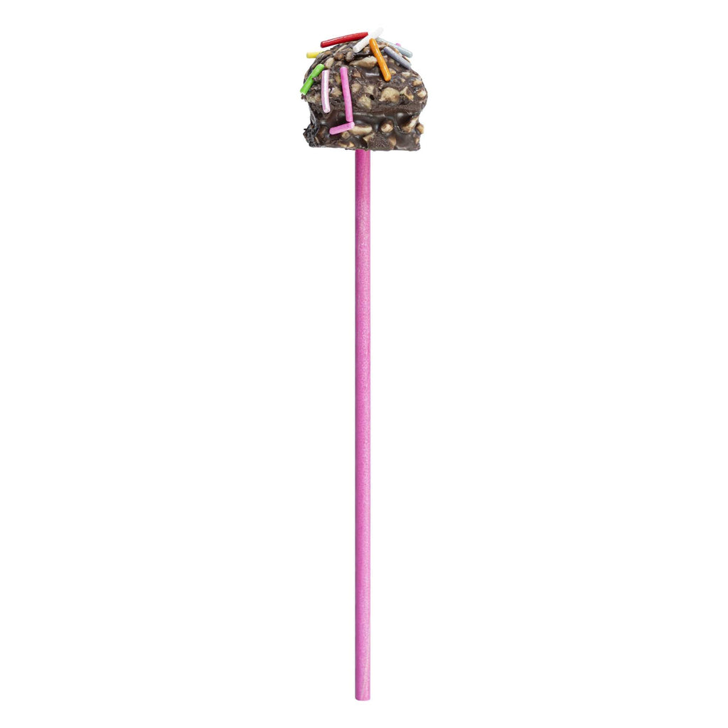 Pastry Tek Pink Paper Cake Pop and Lollipop Stick - Biodegradable - 6" x 5/32" - 100 count box