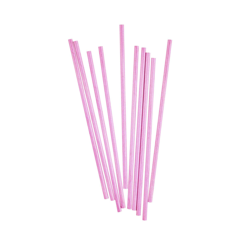 Pastry Tek Pink Paper Cake Pop and Lollipop Stick - Biodegradable - 6" x 5/32" - 100 count box