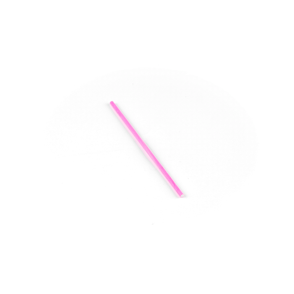 Pastry Tek Pink Paper Cake Pop and Lollipop Stick - Biodegradable - 6" x 5/32" - 25 count box