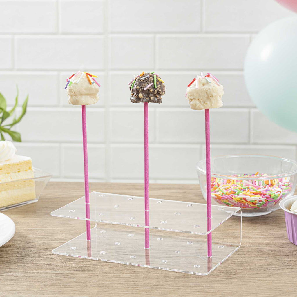 Pastry Tek Pink Paper Cake Pop and Lollipop Stick - Biodegradable - 6" x 5/32" - 25 count box