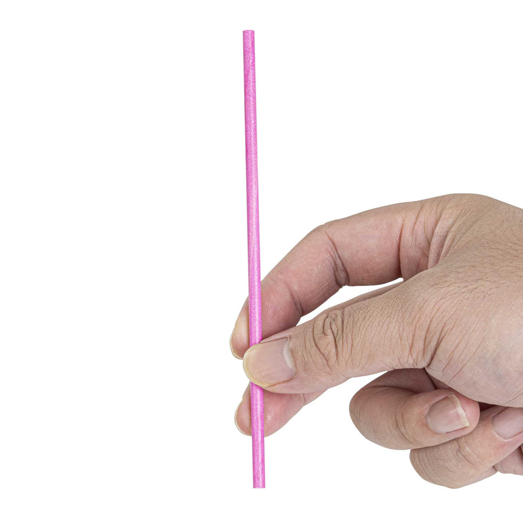 Pastry Tek Pink Paper Cake Pop and Lollipop Stick - Biodegradable - 6" x 5/32" - 100 count box