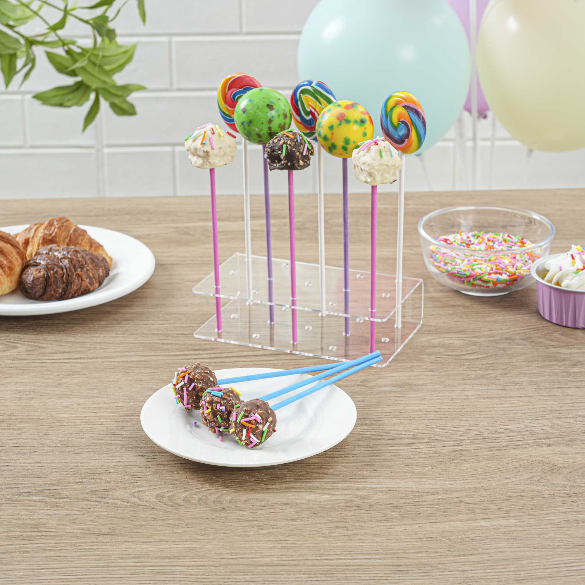 Pastry Tek Pink Paper Cake Pop and Lollipop Stick - Biodegradable - 6" x 5/32" - 100 count box