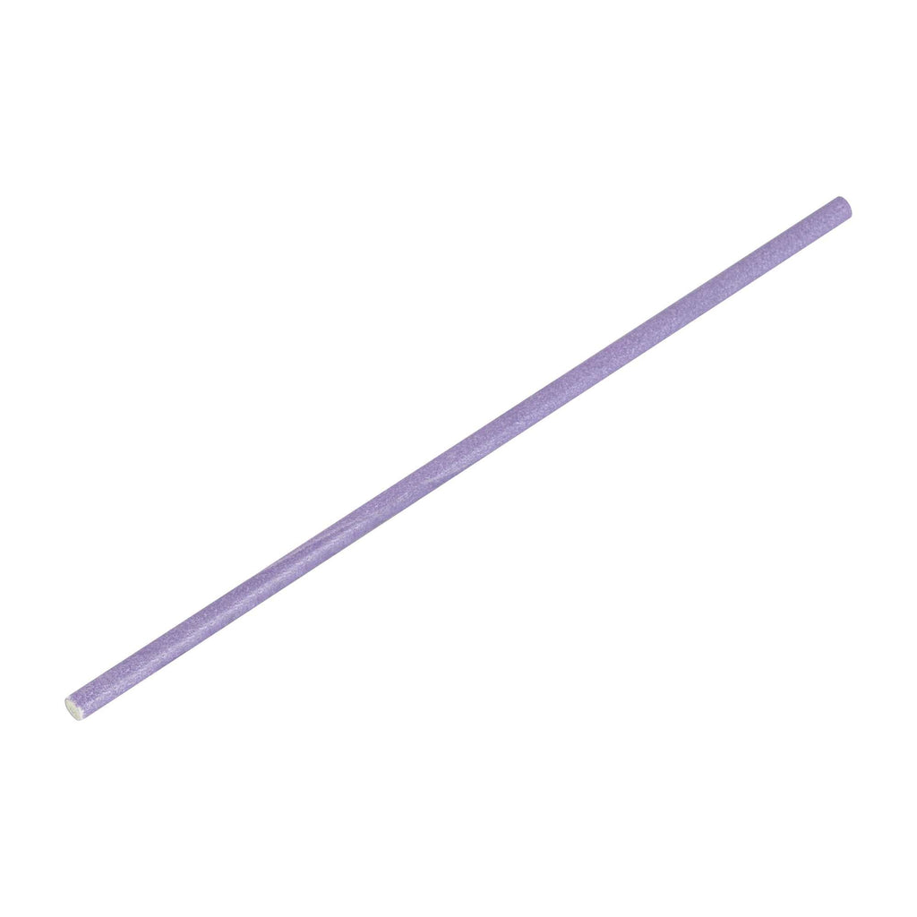 Pastry Tek Purple Paper Cake Pop and Lollipop Stick - Biodegradable - 6" x 5/32" - 25 count box