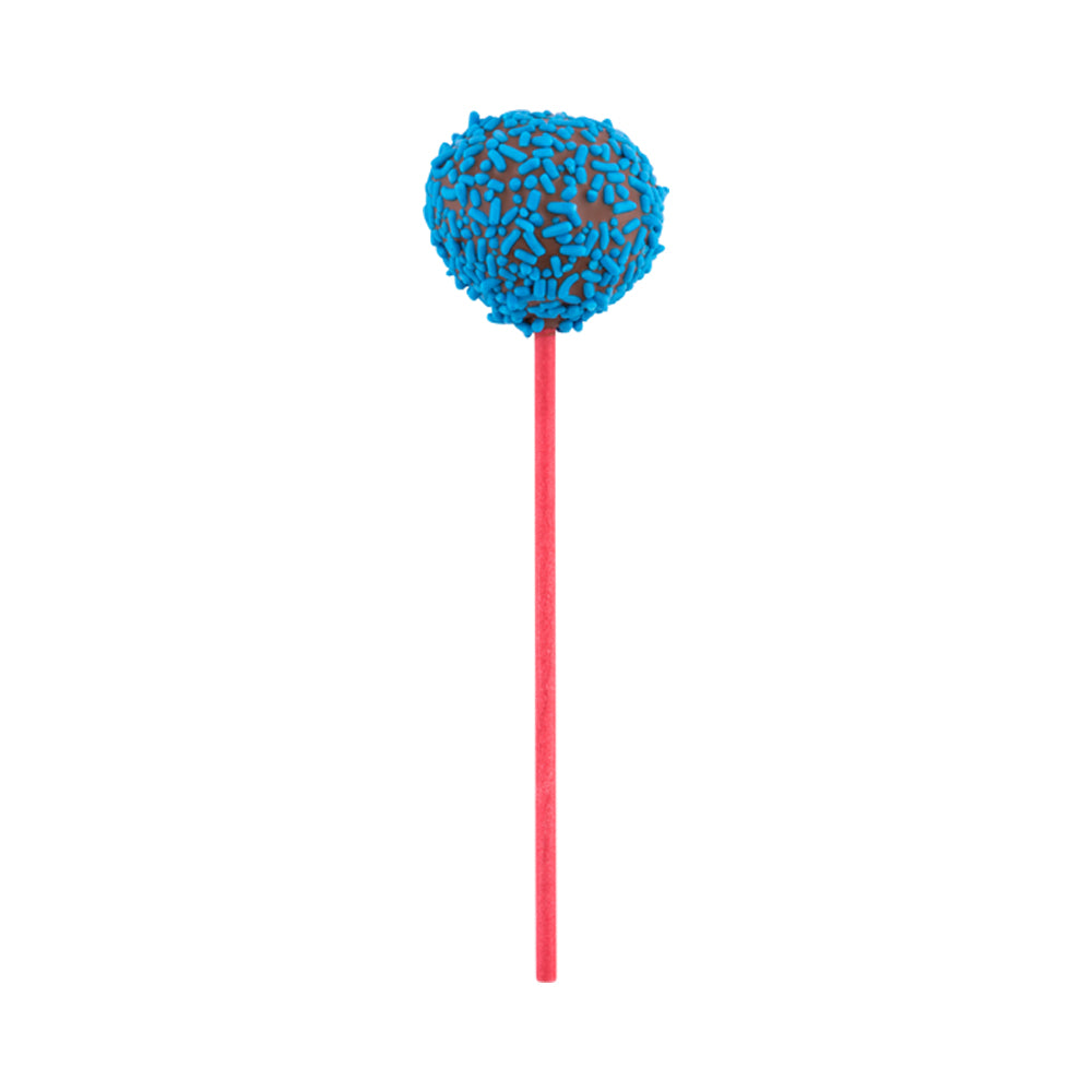 Pastry Tek Red Paper Cake Pop and Lollipop Stick - Biodegradable - 6" x 5/32" - 25 count box