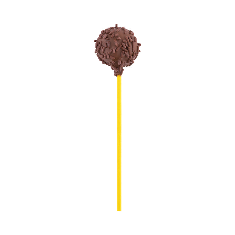 Pastry Tek Yellow Paper Cake Pop and Lollipop Stick - Biodegradable - 6" x 5/32" - 100 count box