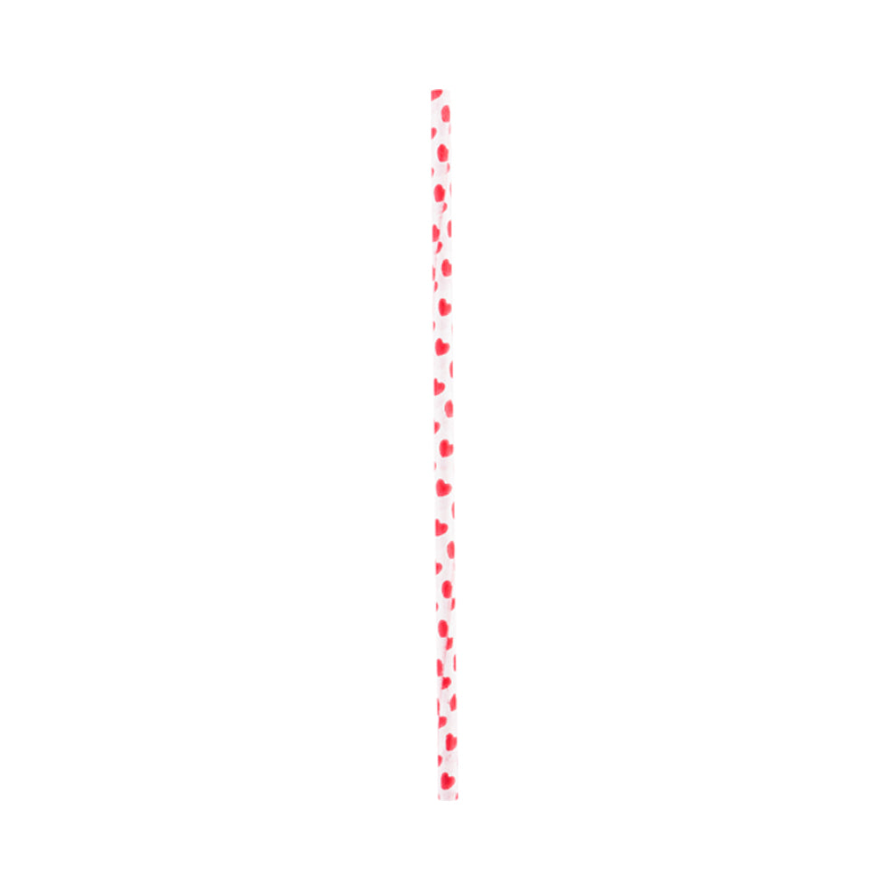 Pastry Tek Red Hearts Paper Cake Pop and Lollipop Stick - Biodegradable - 6" x 5/32" - 100 count box