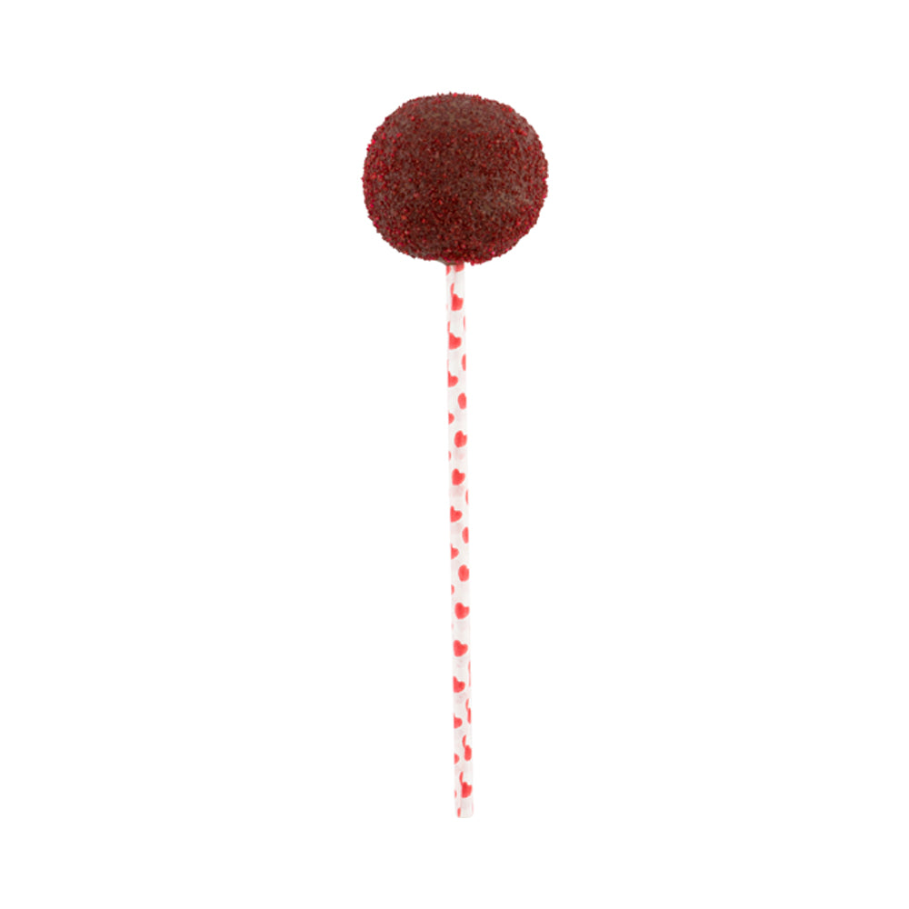 Pastry Tek Red Hearts Paper Cake Pop and Lollipop Stick - Biodegradable - 6" x 5/32" - 100 count box