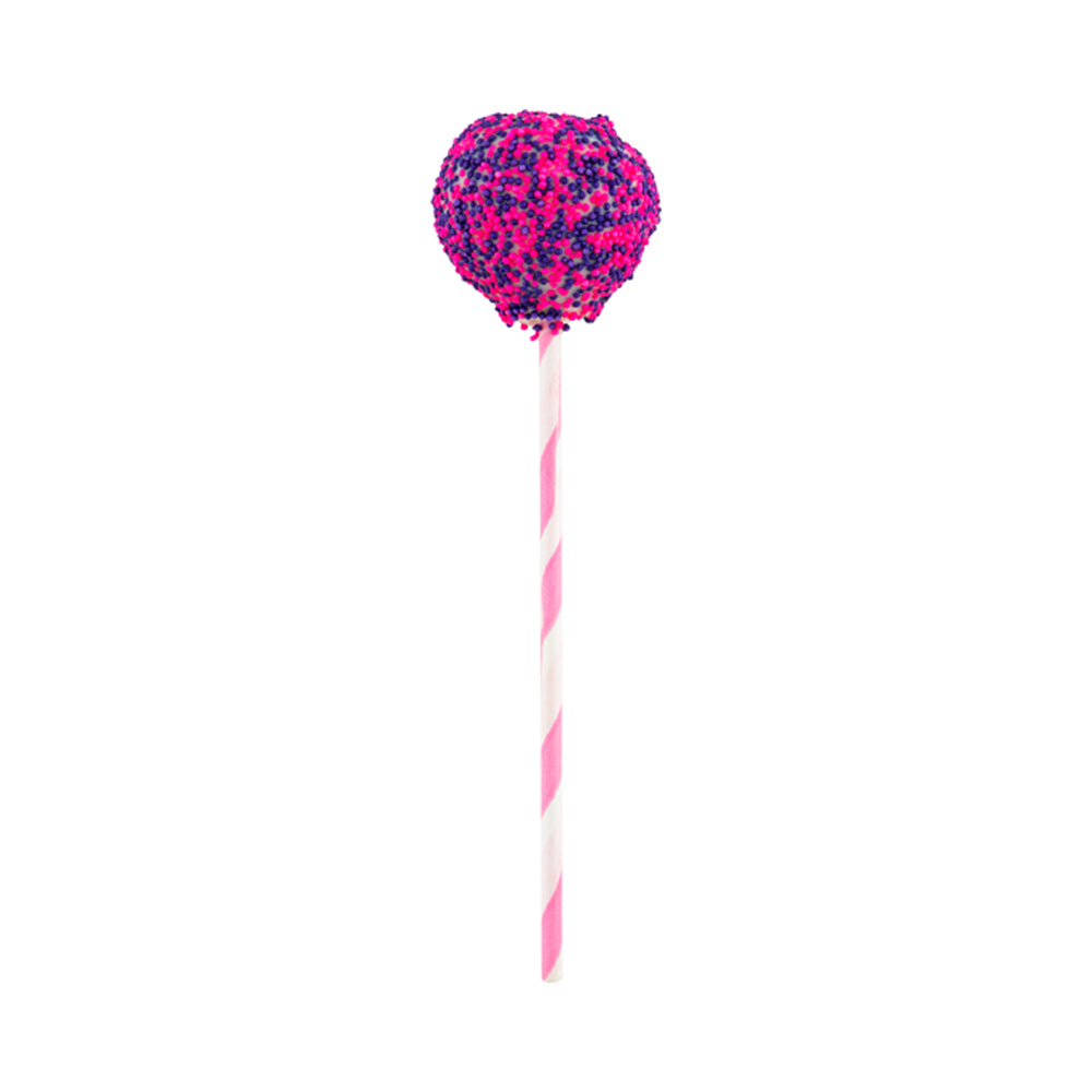 Pastry Tek Pink Paper Cake Pop and Lollipop Stick - Spirals, Biodegradable - 6" x 5/32" - 100 count box