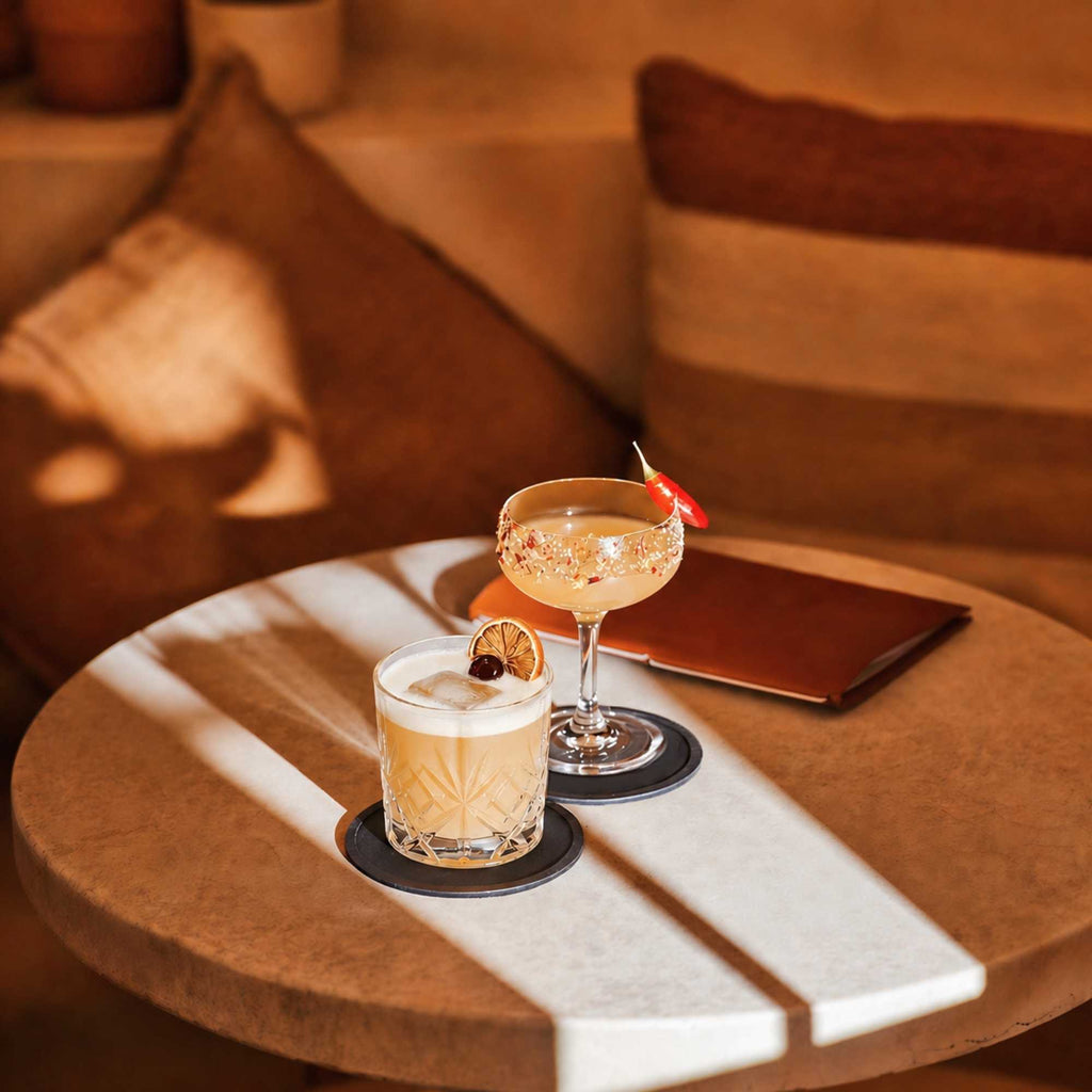 Bar Lux Black Silicone Coaster - Non-Slip - 4" x 4" x 1/4" - 6 count box