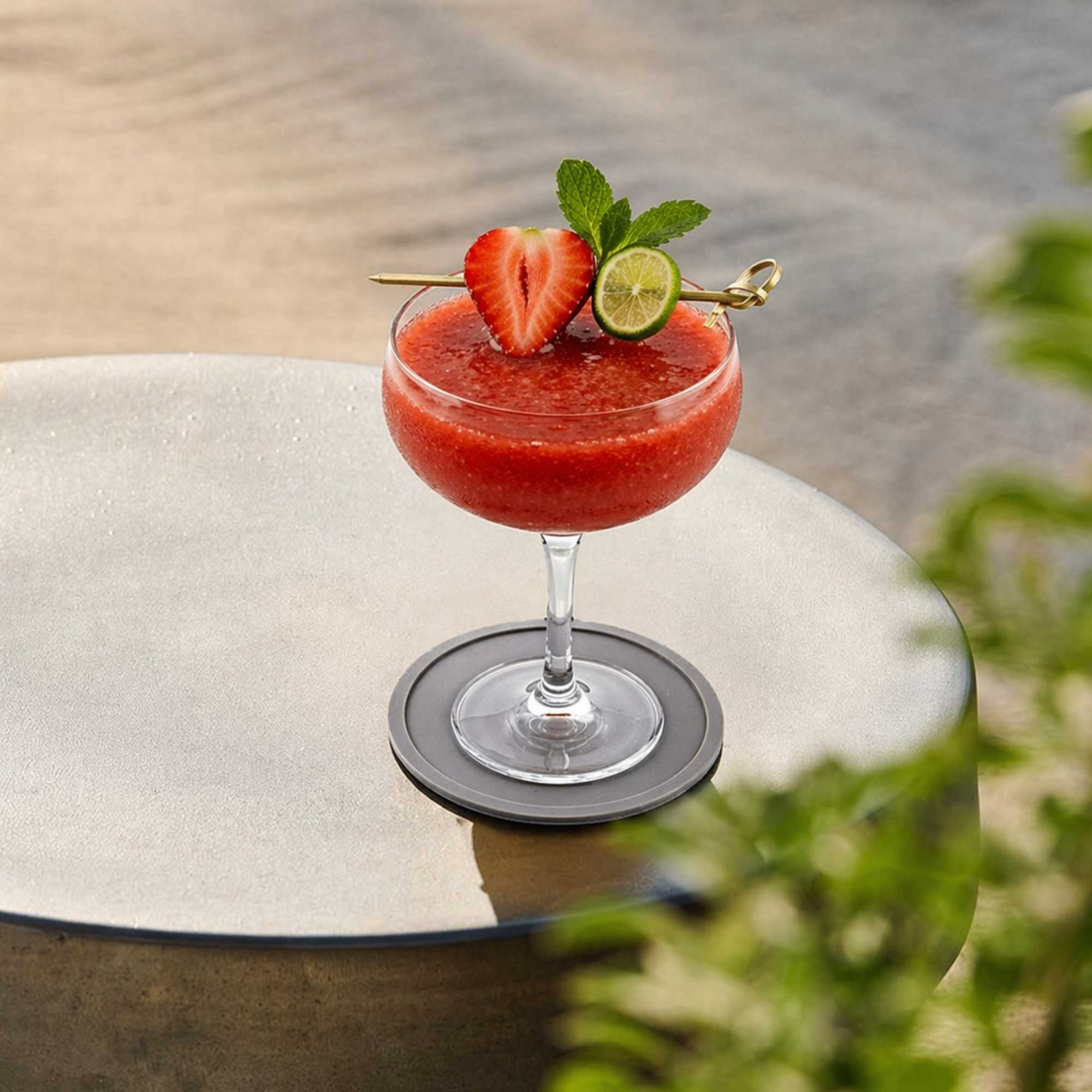 Bar Lux Gray Silicone Coaster - Non-Slip - 4" x 4" x 1/4" - 6 count box