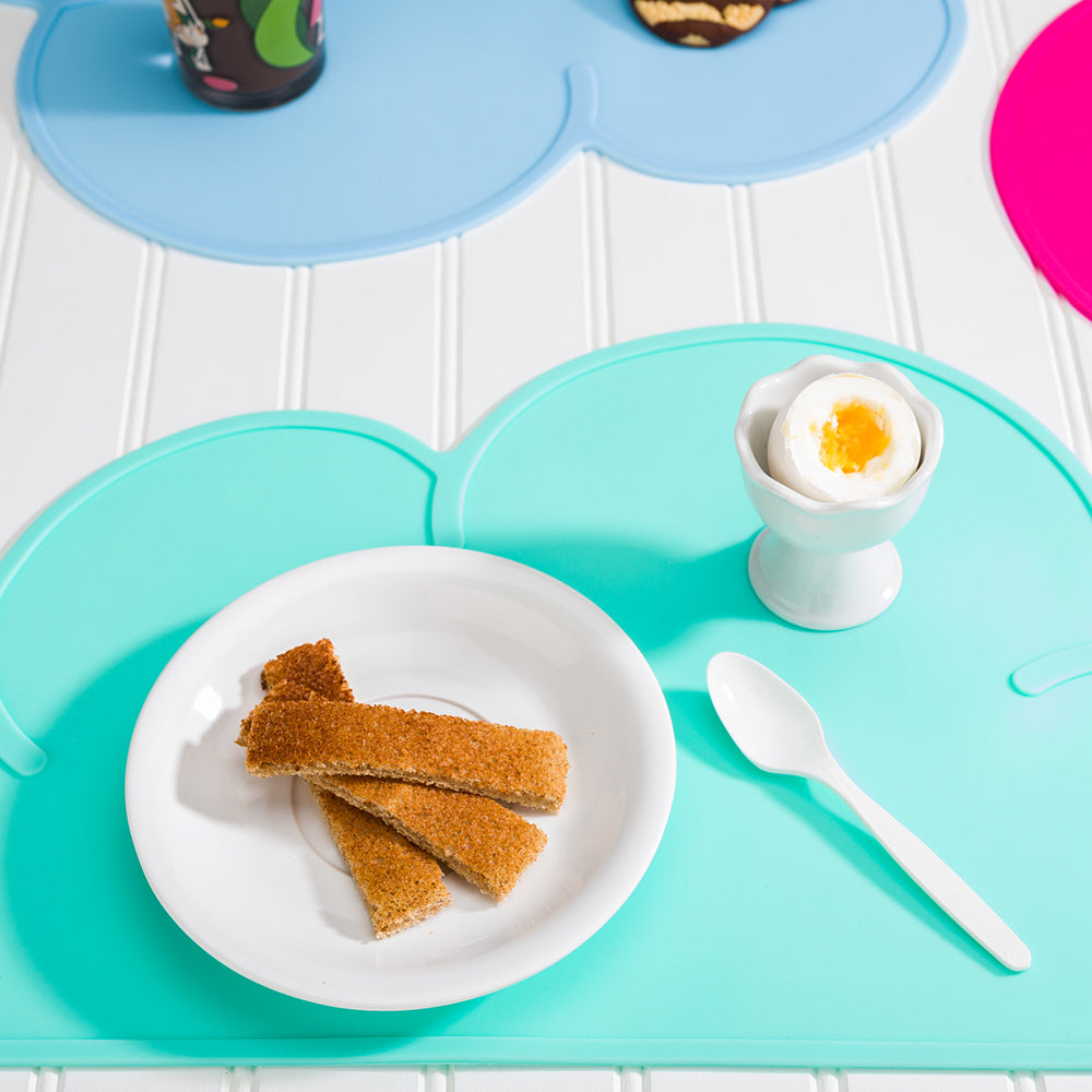RW Kids Teal Silicone Cloud Placemat - Non-Slip - 18 3/4" x 10 1/2" - 1 count box